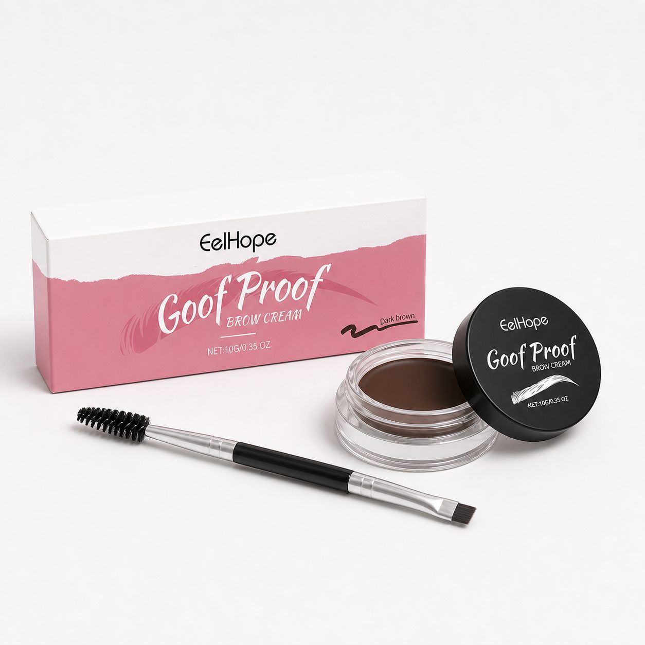 EELHOPE Deep Brown Brow Tint with Brush, 10 g photo 3