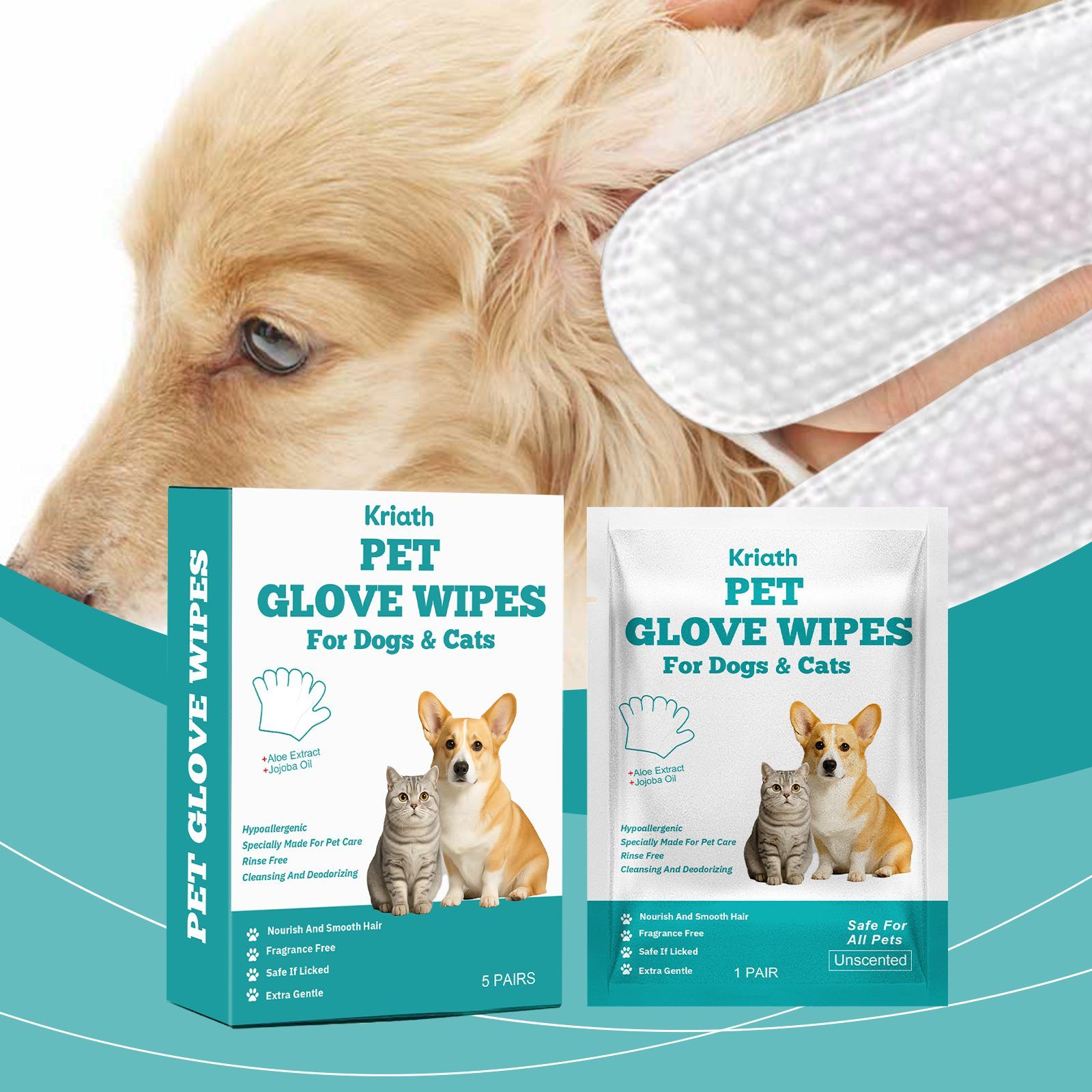 Kriath Disposable Pet Glove Wipes, 5 Pieces photo 8