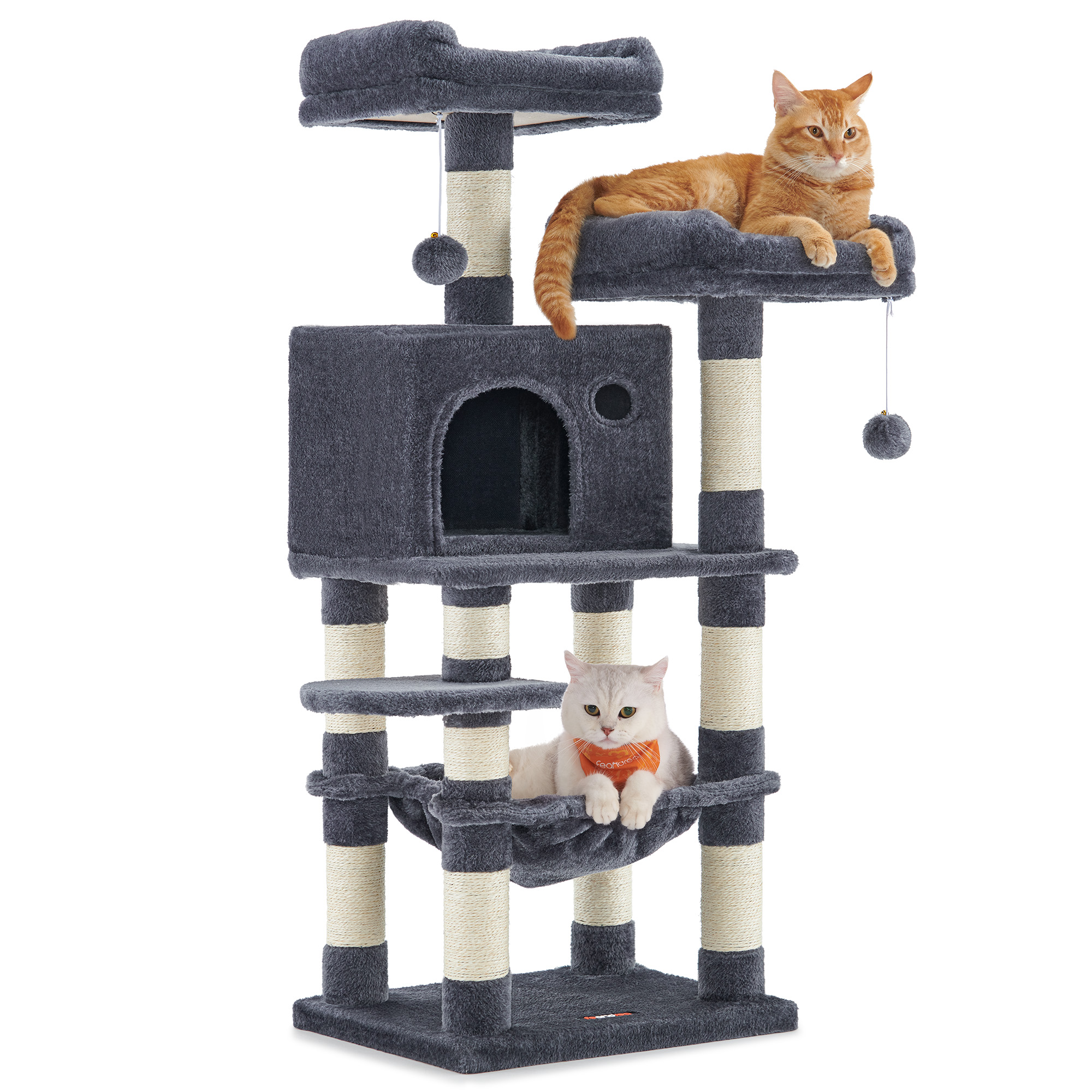 Cat Tree, 44.1-Inch Multi-Level Tower, 11 Scratching Posts photo 1