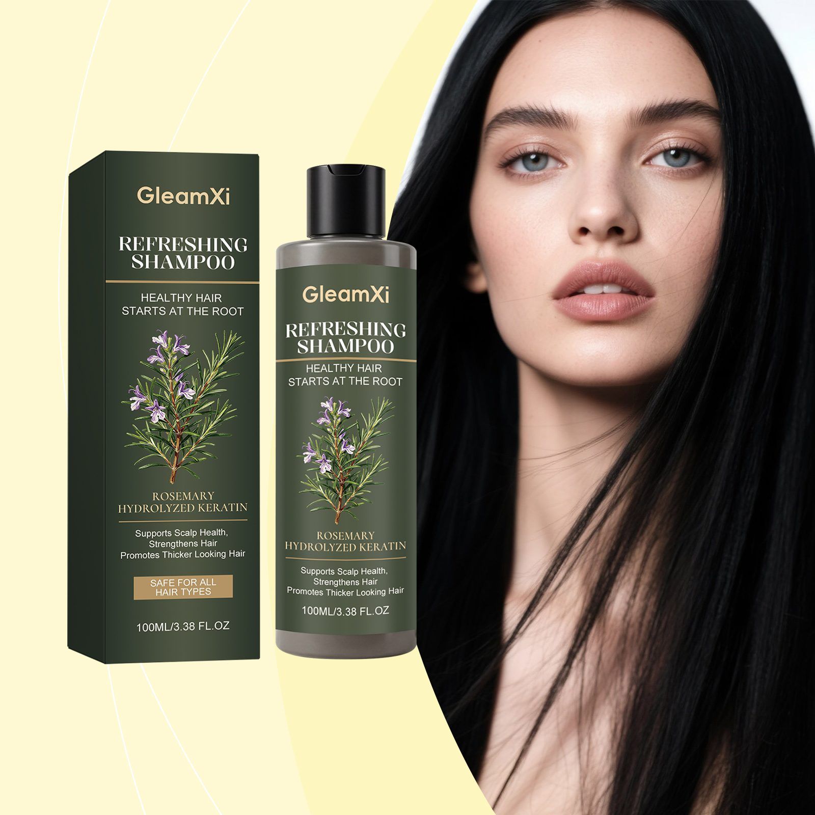 GleamXi Rosemary Shine-Care Shampoo, 100 ml photo 2