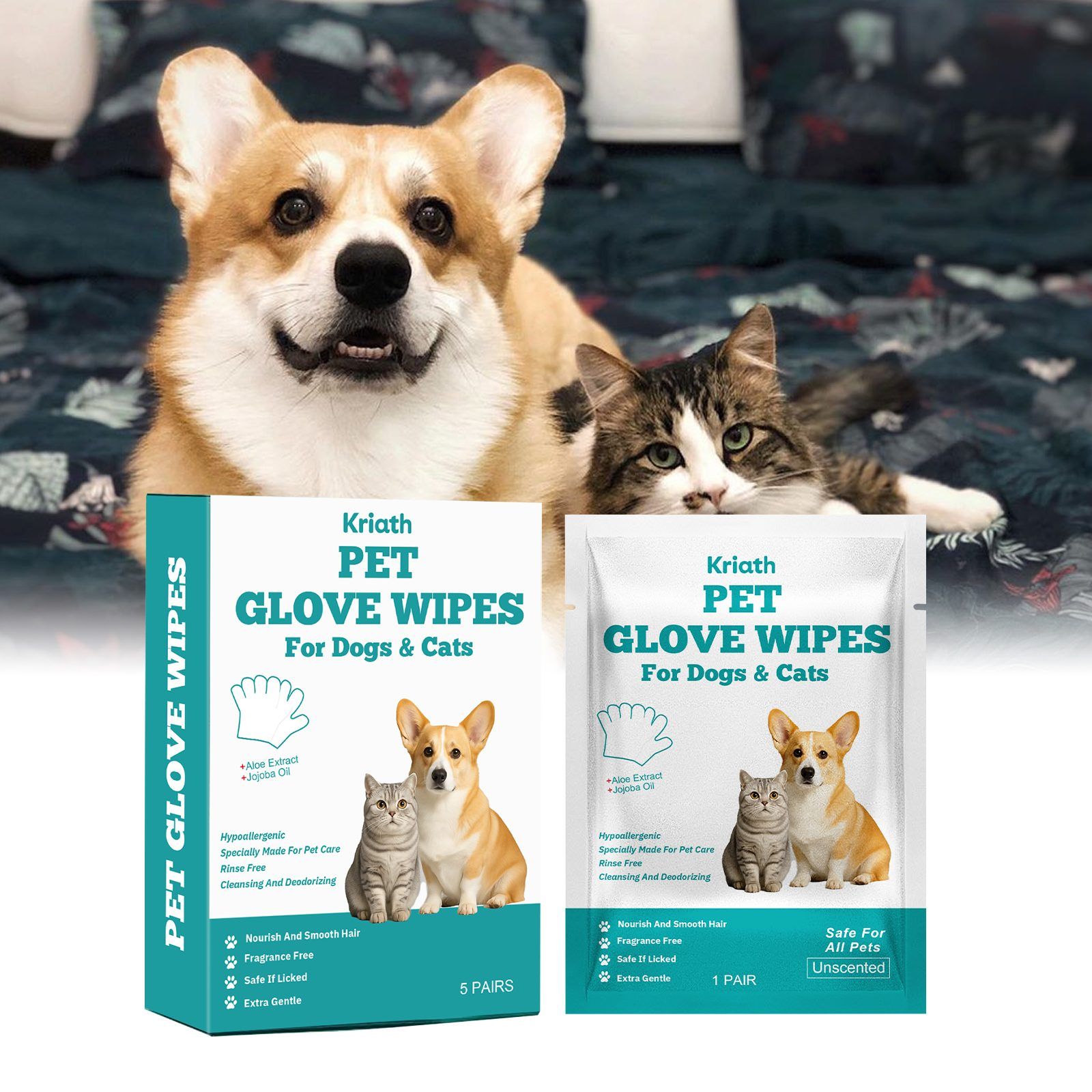 Kriath Disposable Pet Glove Wipes, 5 Pieces photo 6