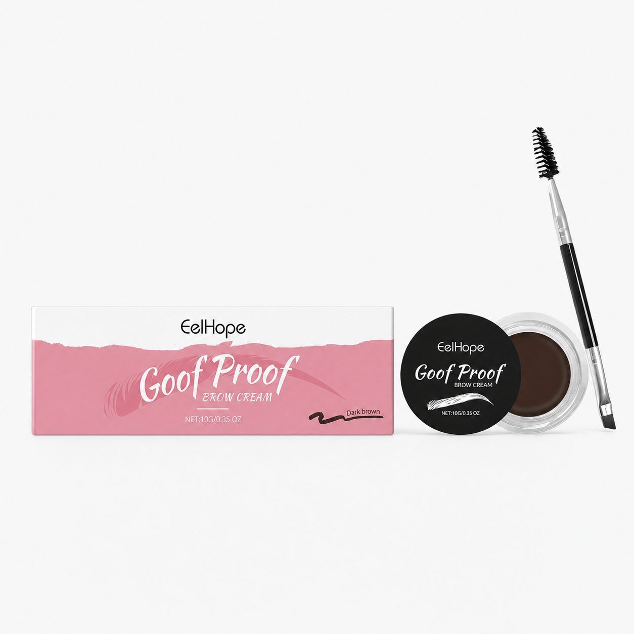 EELHOPE Deep Brown Brow Tint with Brush, 10 g photo 1