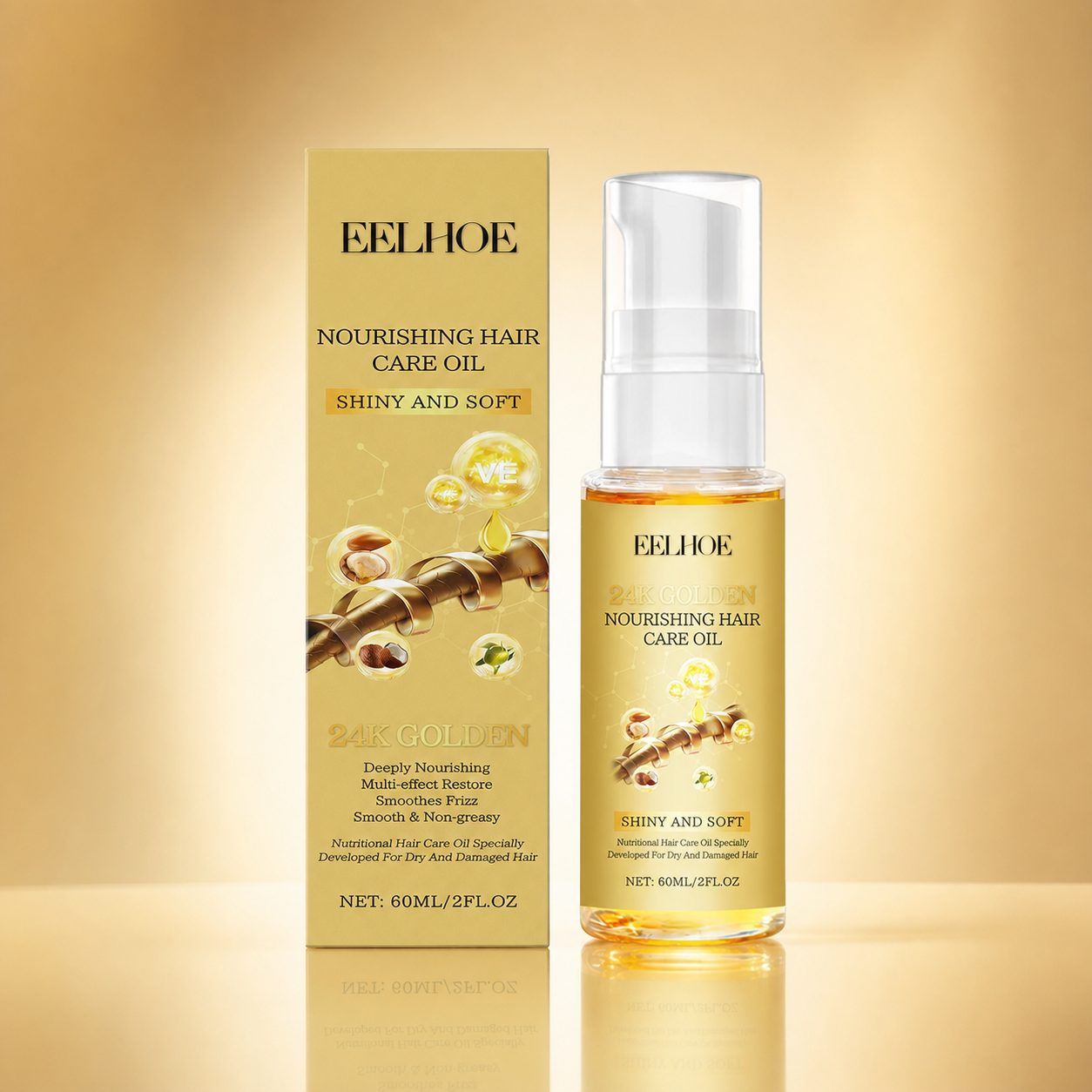 EELHOE 24K Gold Hair Care Oil, 60 ml photo 1
