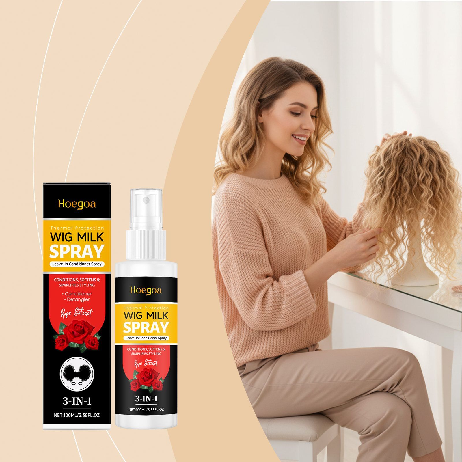 HOEGOA Leave-In Wig Care Spray, 100 ml photo 7