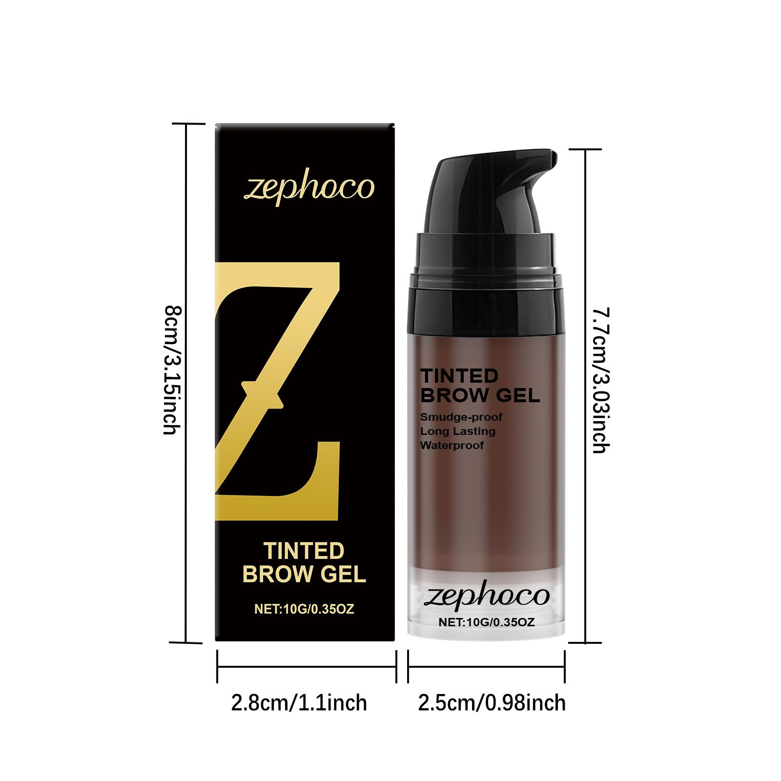 zephoco Long-Wear Brow Tint, Deep Brown, 10 g photo 3