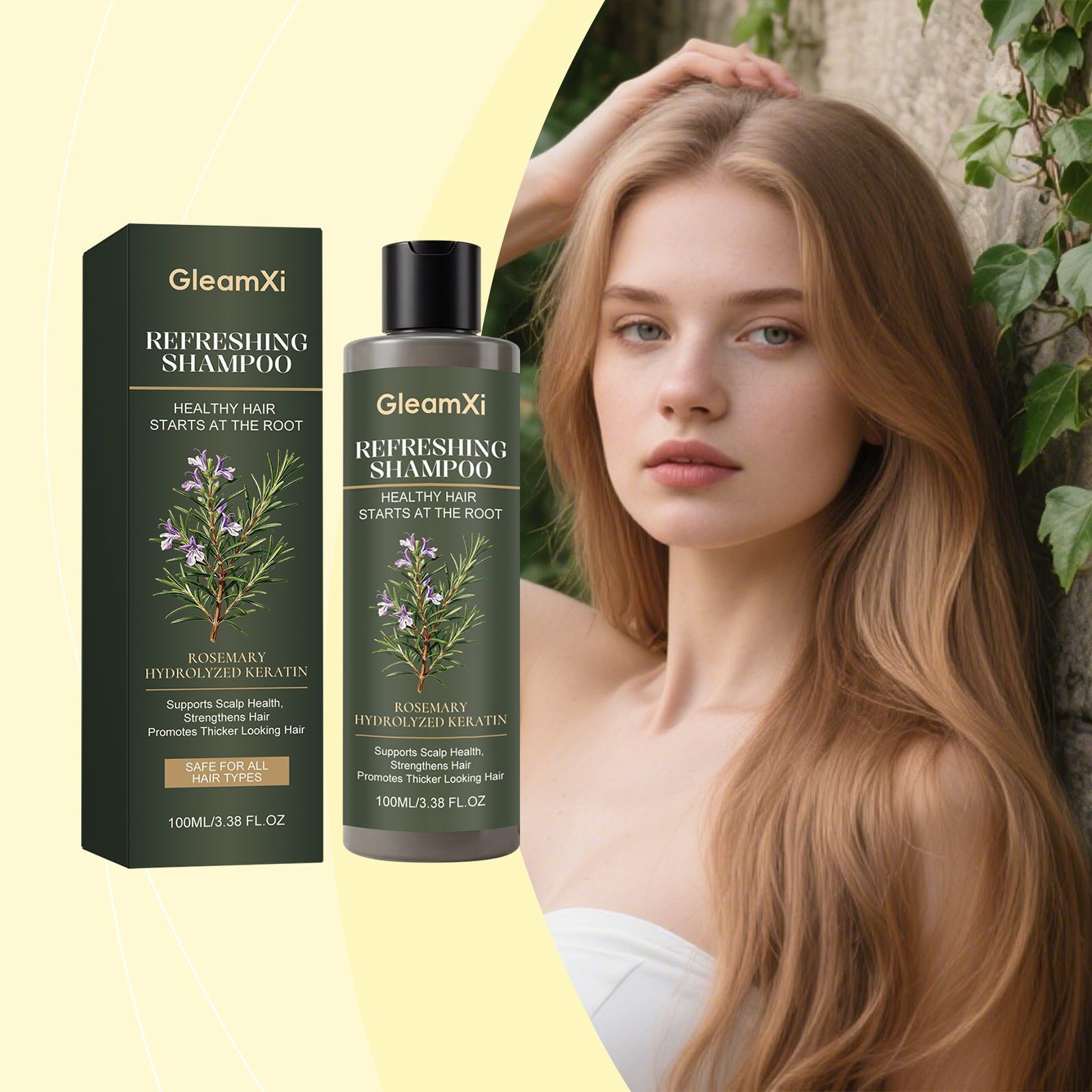 GleamXi Rosemary Shine-Care Shampoo, 100 ml photo 5