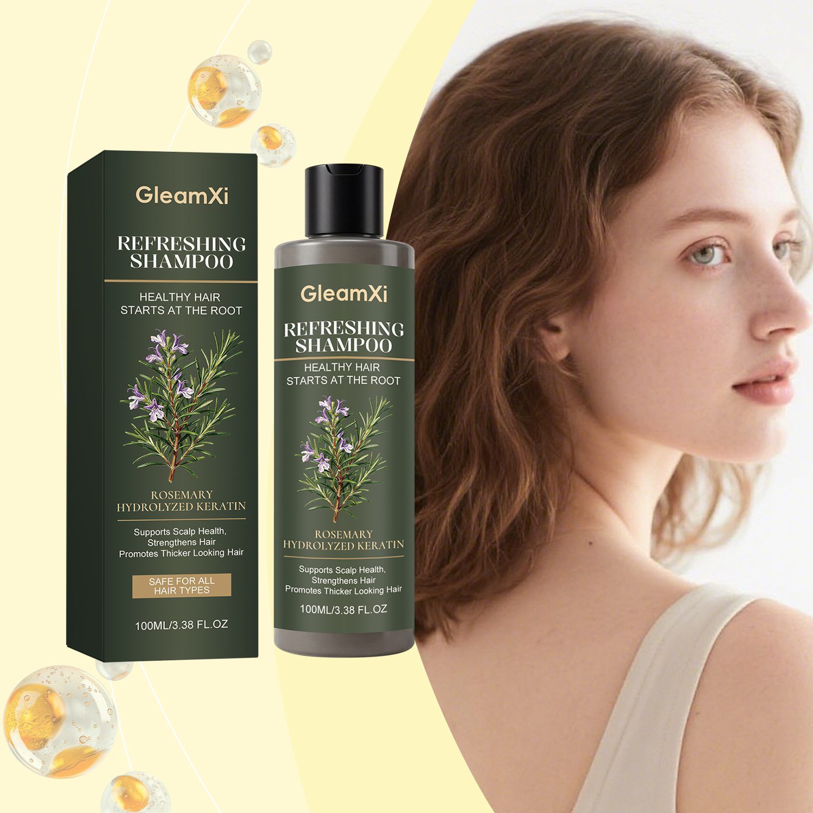 GleamXi Rosemary Shine-Care Shampoo, 100 ml photo 6