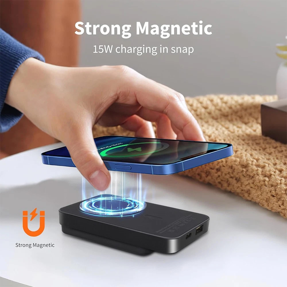 Silvery--9 000000mAh Power Bank Magnetic Battery Pack Wireless Charger For I Phone 16-15-14---silvery photo 4