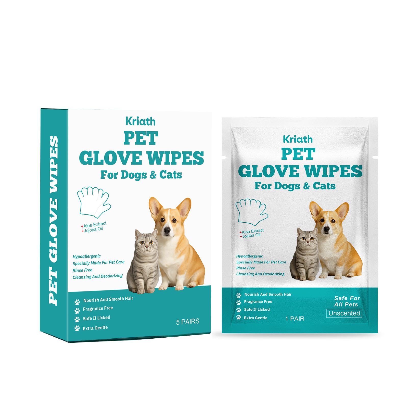 Kriath Disposable Pet Glove Wipes, 5 Pieces photo 2