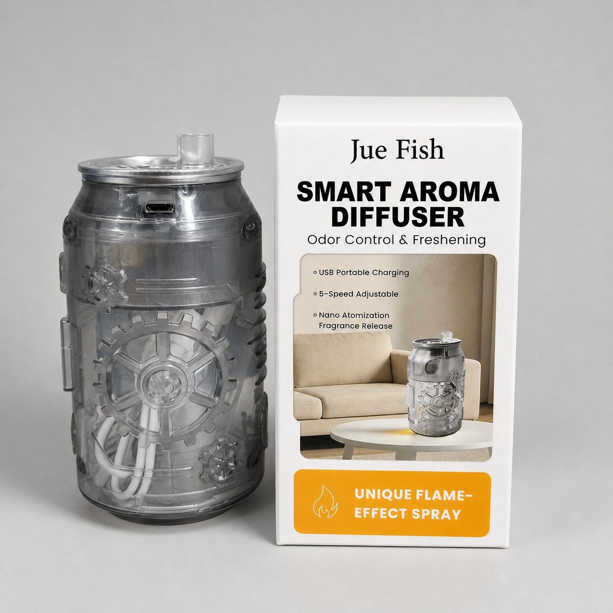 JUE FISH Can-Shaped USB Aroma Diffuser, 1 Piece photo 1