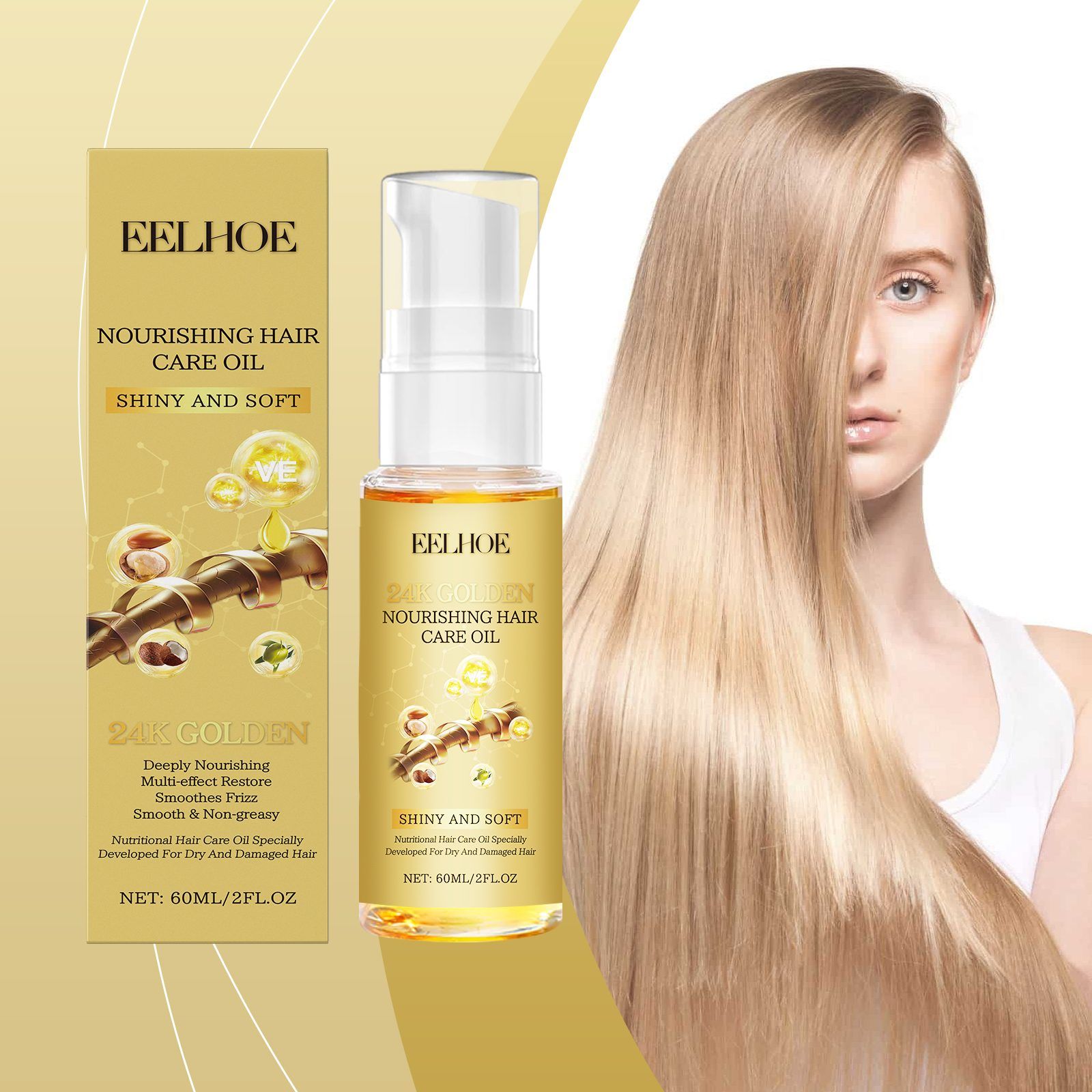 EELHOE 24K Gold Hair Care Oil, 60 ml photo 5