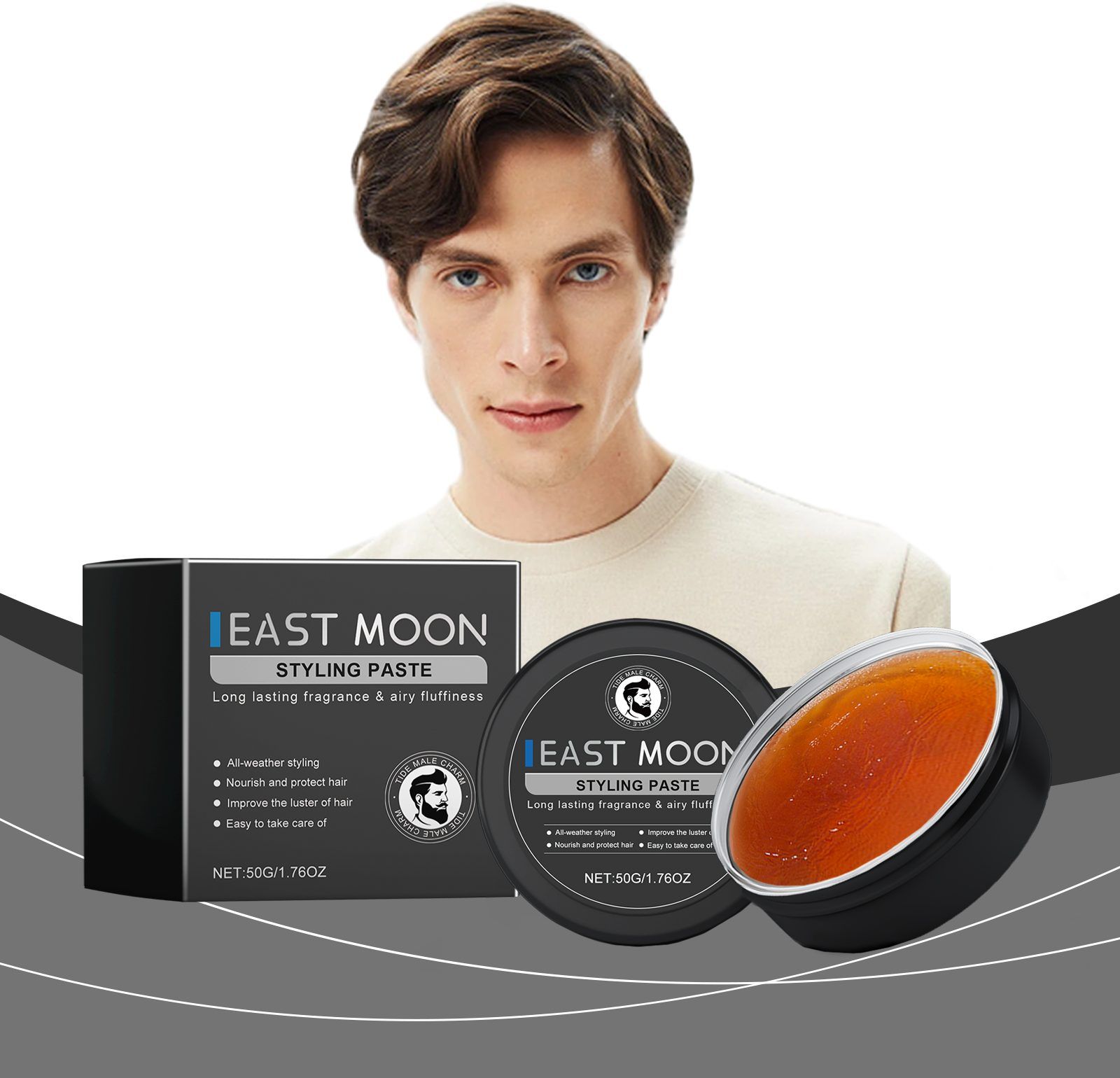 EAST MOON Men's Hair Styling Pomade, 50 g photo 7
