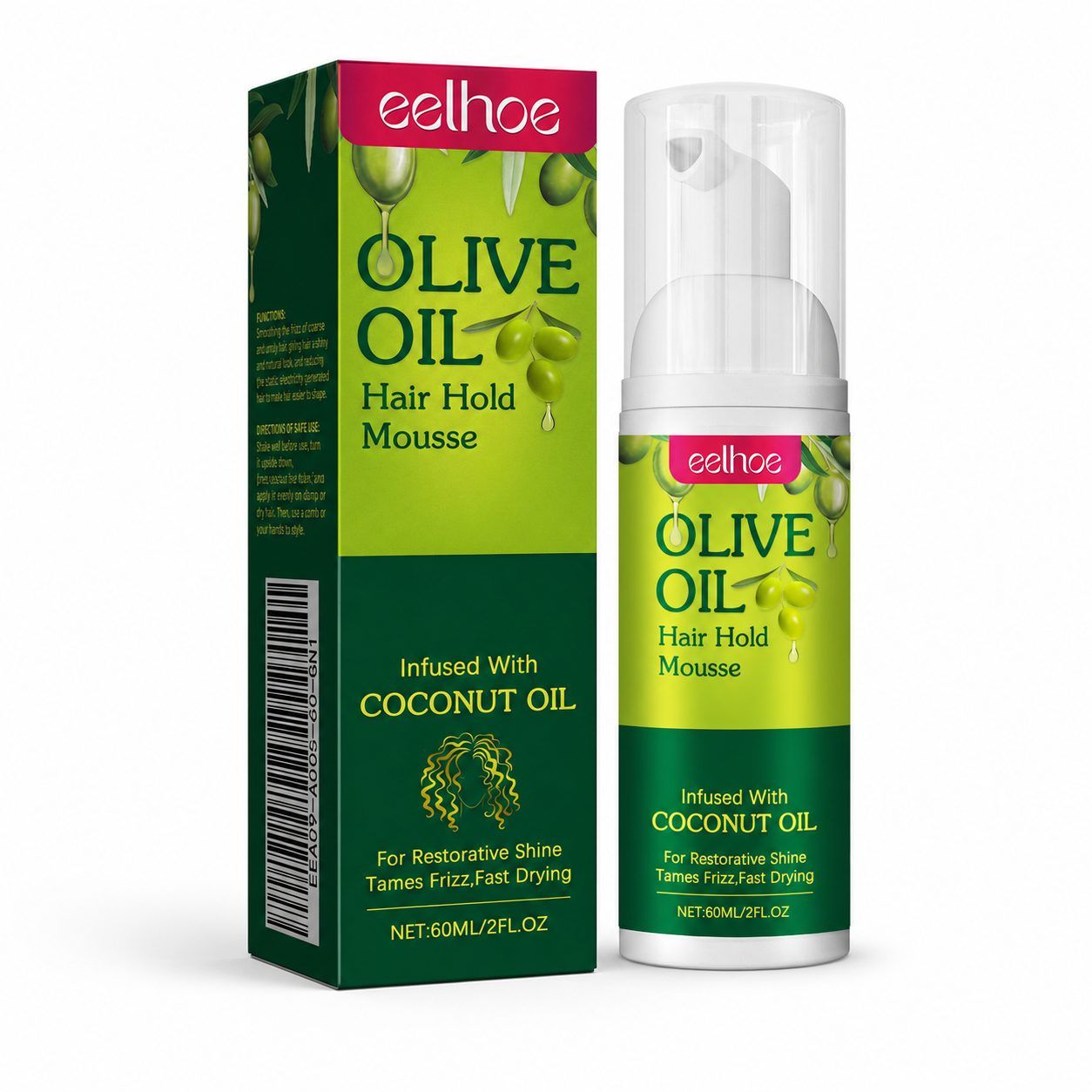 EELHOE Olive Oil Hair Styling Mousse, 60 ml photo 7