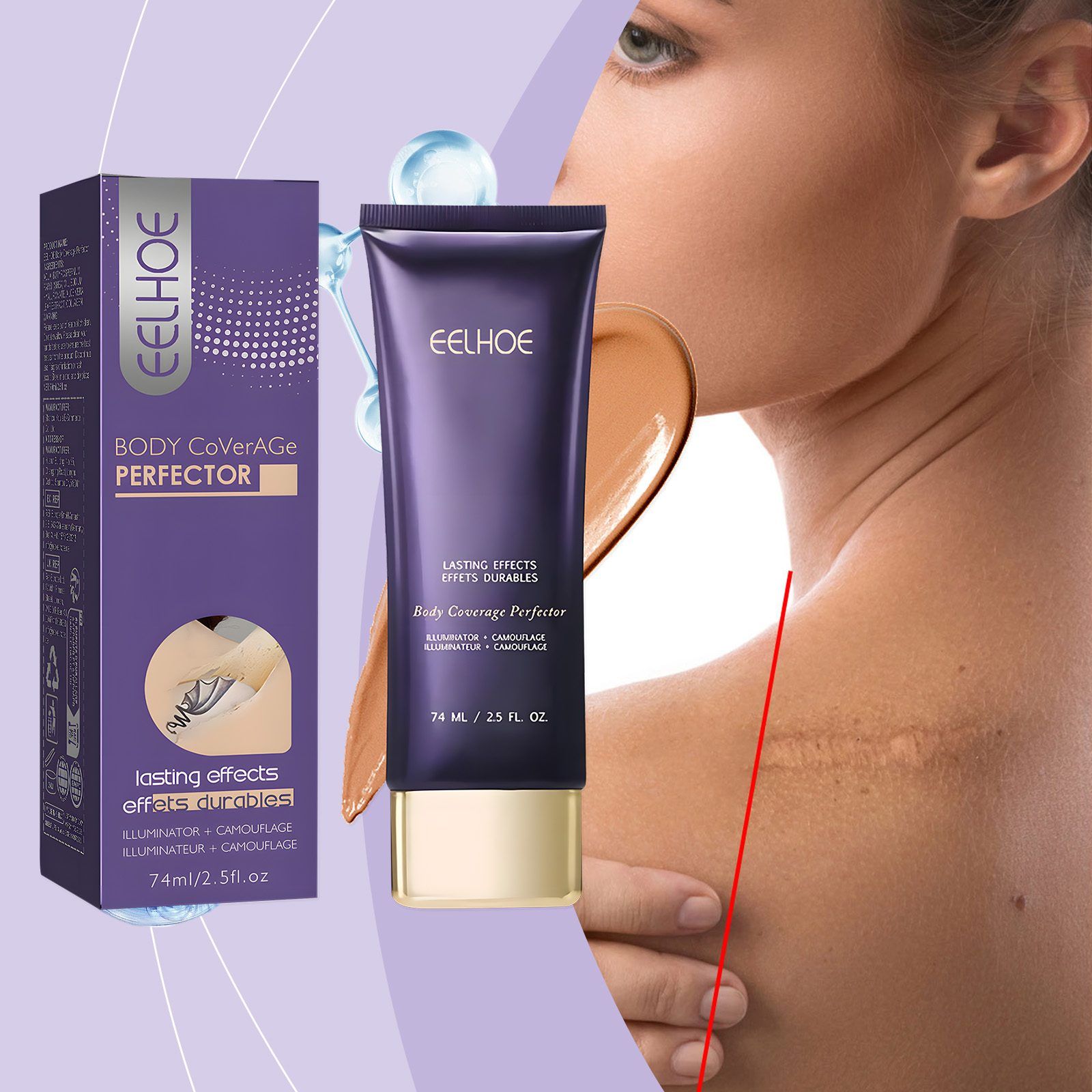 EELHOE Body Concealer Cream, Deep Tone, 74 ml photo 7