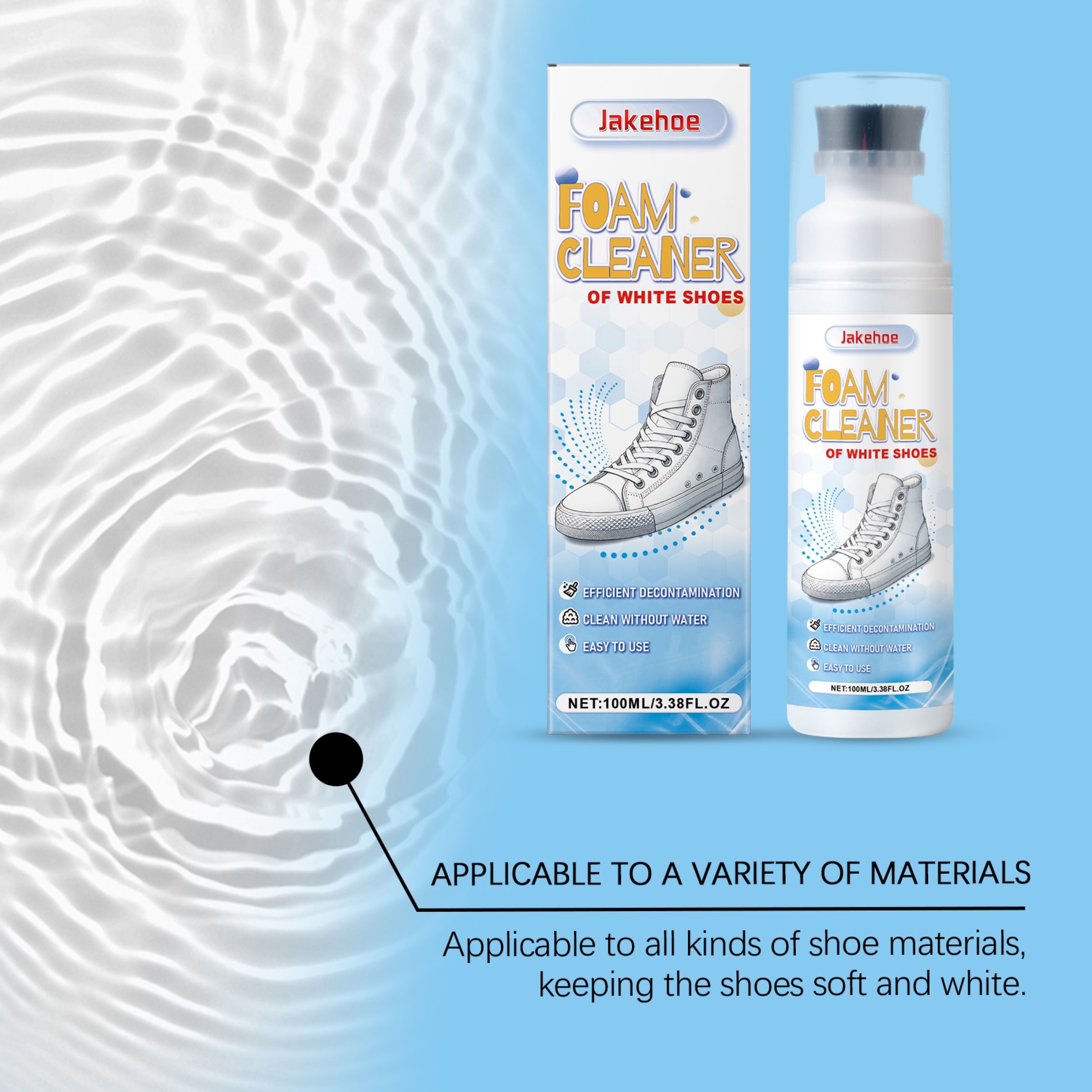 JAKEHOE White Shoe Cleaner Liquid, 100 ml / 1 Bottle photo 7