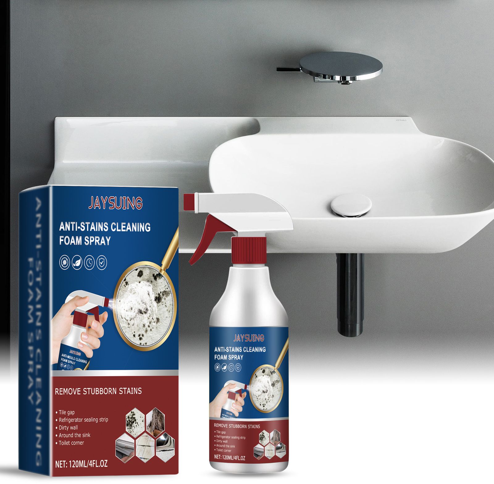 JAYSUING Bathroom Foam Cleaner Spray, 120 ml / 1 Bottle photo 4