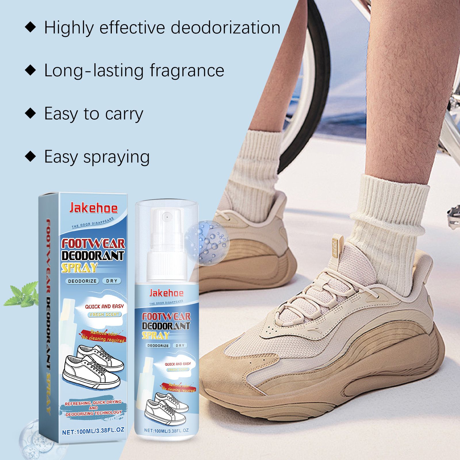 JAKEHOE Footwear Deodorizing Spray, 100 ml / 1 Bottle photo 2