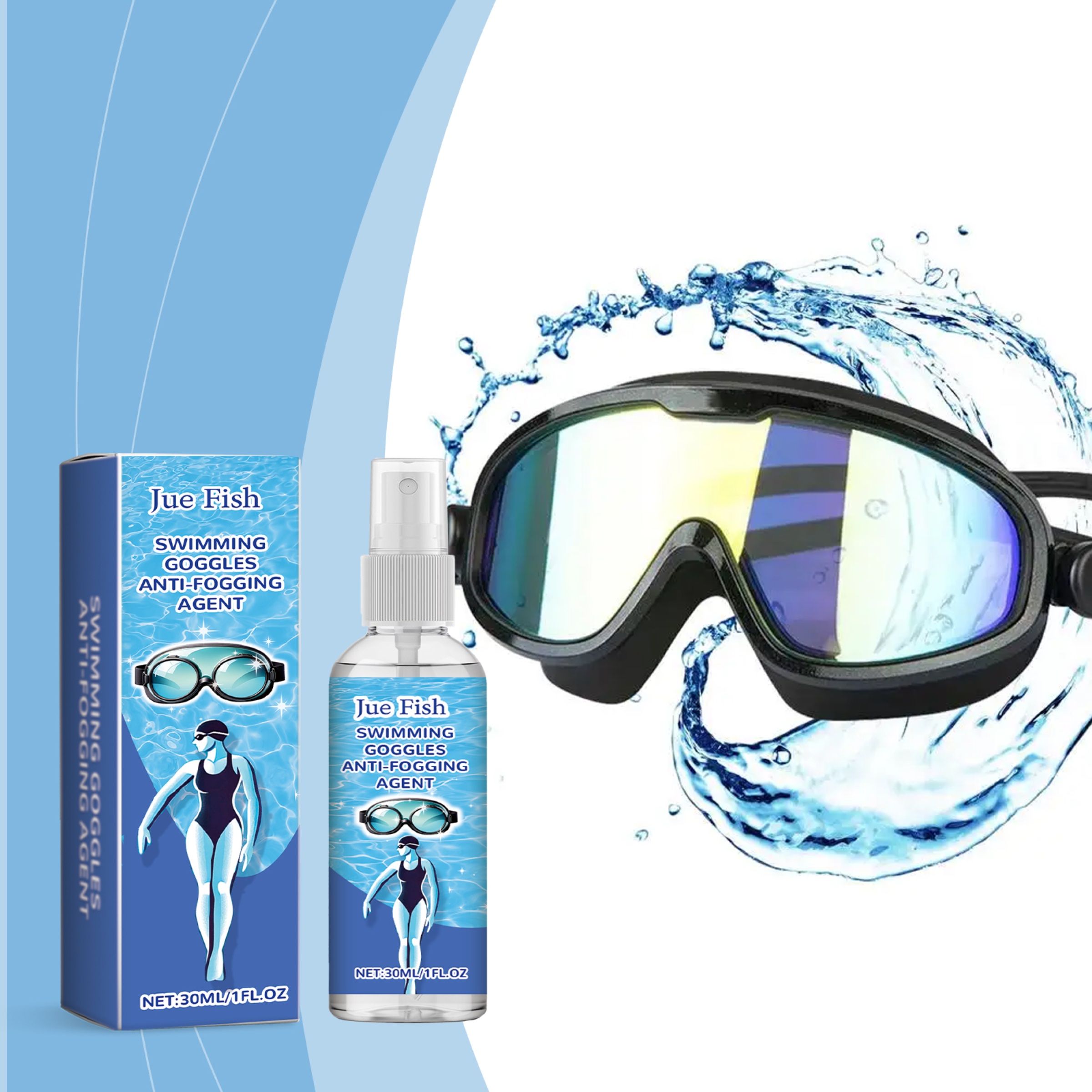 JUE FISH Swimming Goggle Anti-Fog Spray, 30 ml / 1 Bottle photo 4