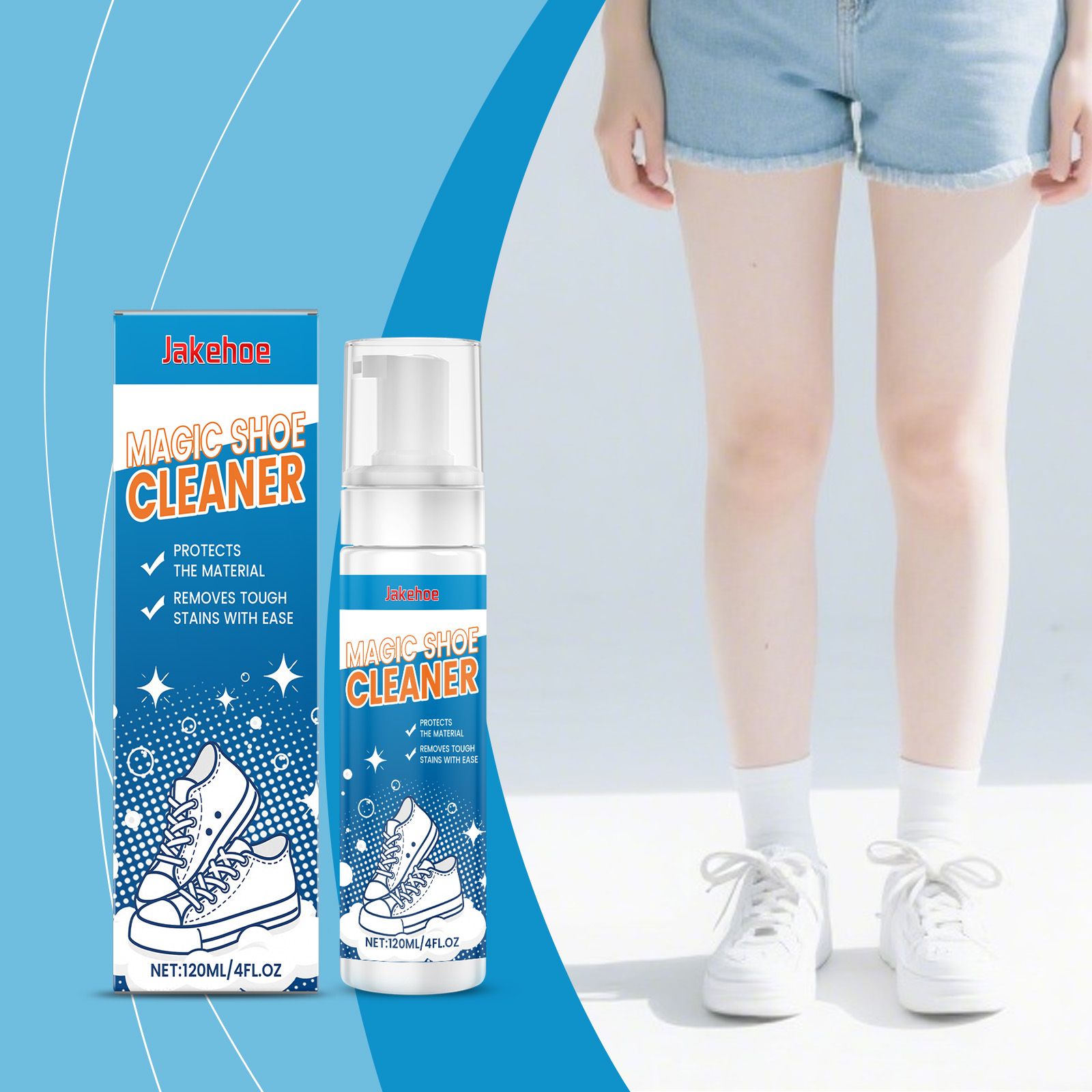 JAKEHOE Foaming Shoe Cleaner, 120 ml / 1 Bottle photo 5