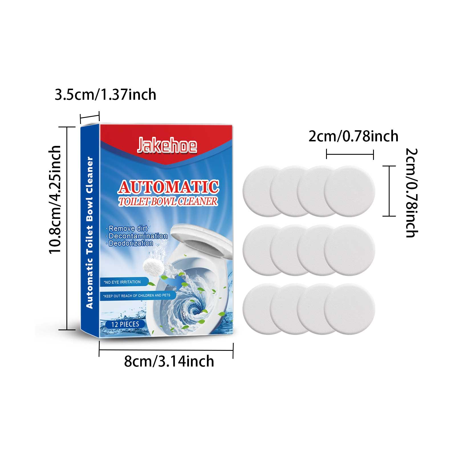 JAKEHOE Automatic Toilet Bowl Cleaning Tablets, 12 Pieces photo 5