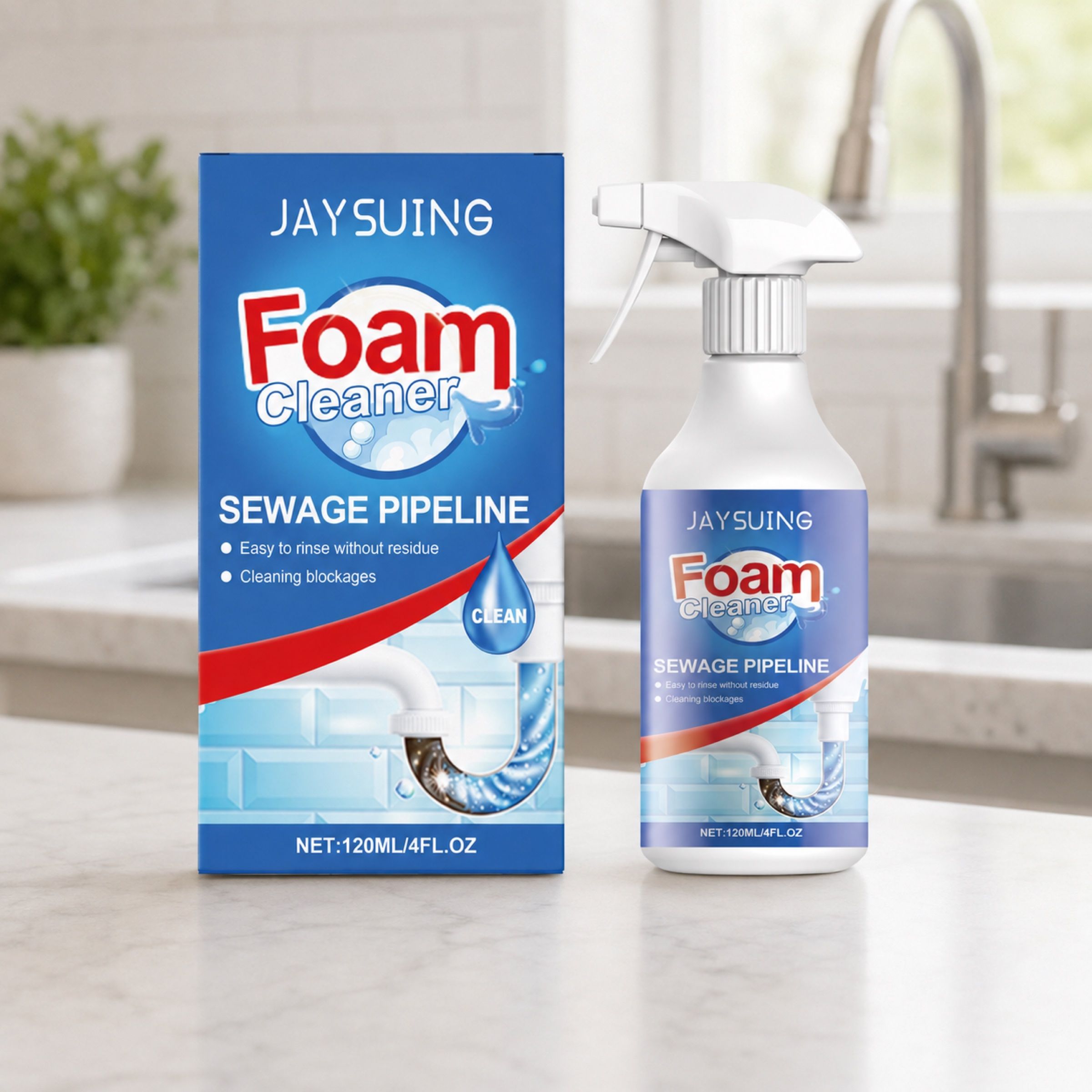 JAYSUING Drain Pipe Foam Cleaner Spray, 120 ml / 1 Bottle photo 5