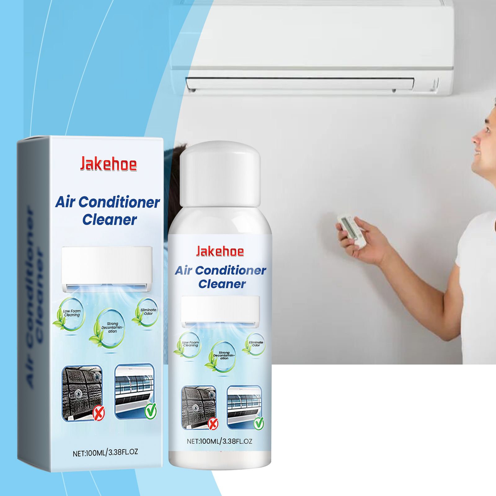 JAKEHOE Air Conditioner Coil Cleaner Spray, 100 ml / 1 Bottle photo 6