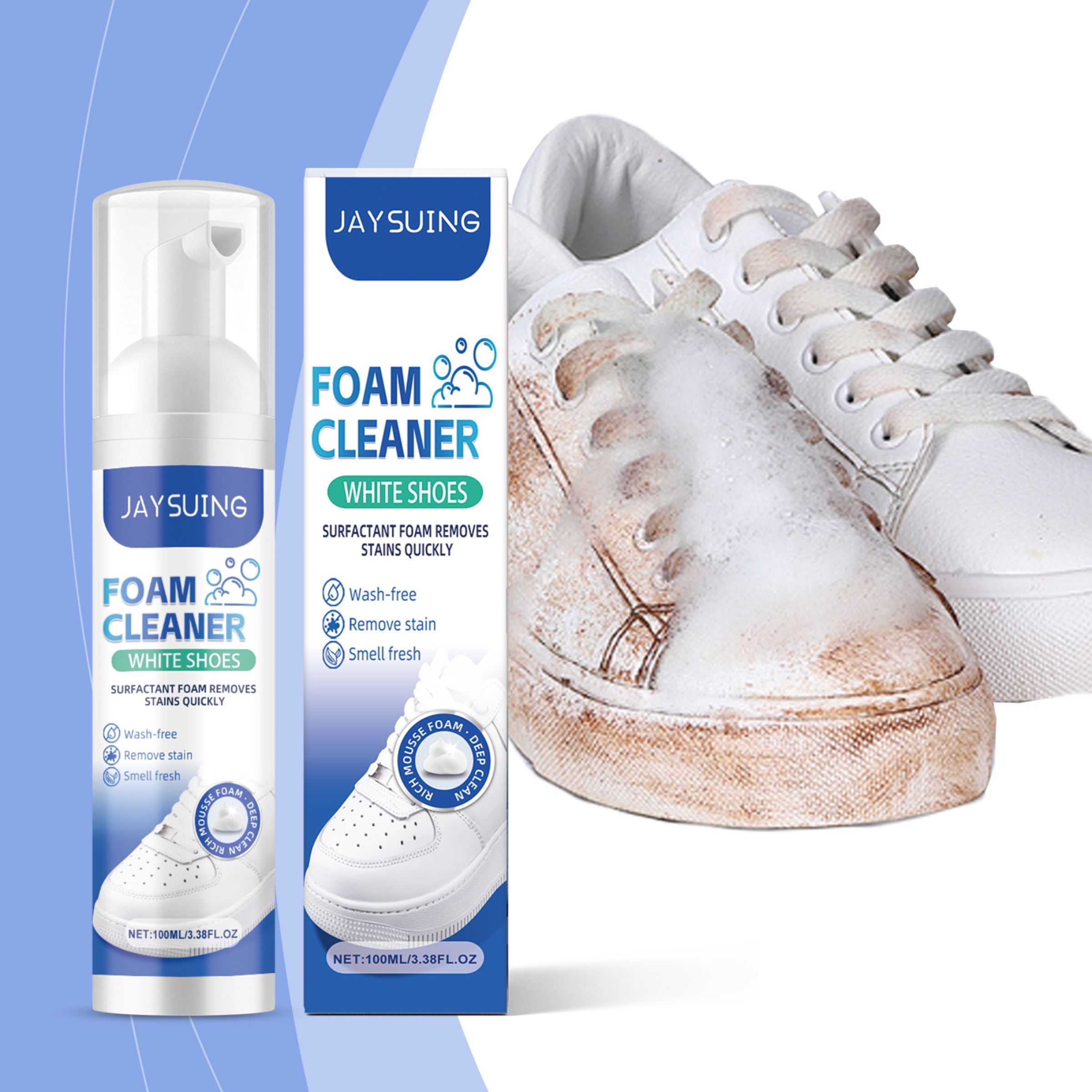 JAYSUING White Shoe Foam Cleaner, 100 ml photo 3