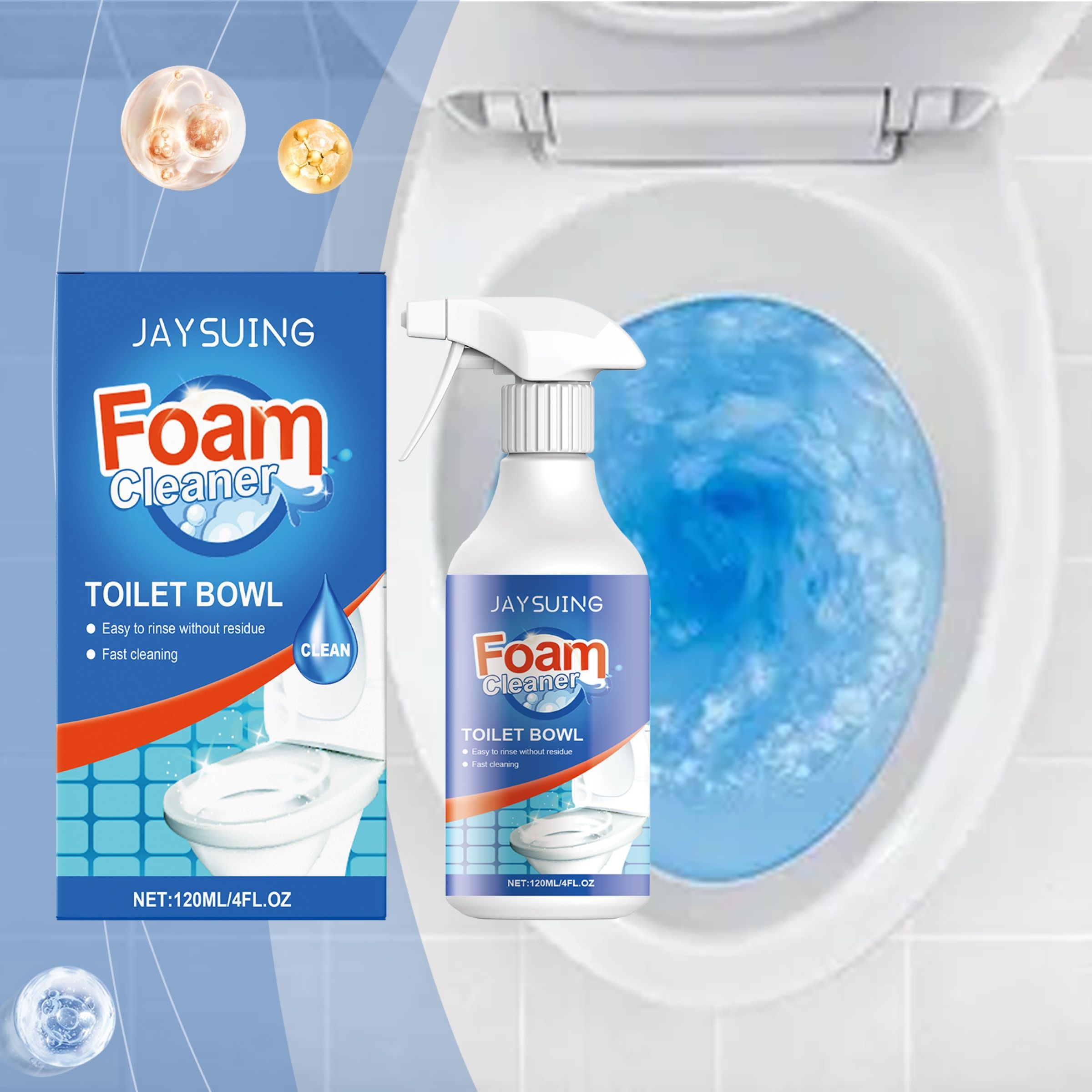 JAYSUING Foaming Toilet Bowl Cleaner Spray, 120 ml / 1 Bottle photo 6