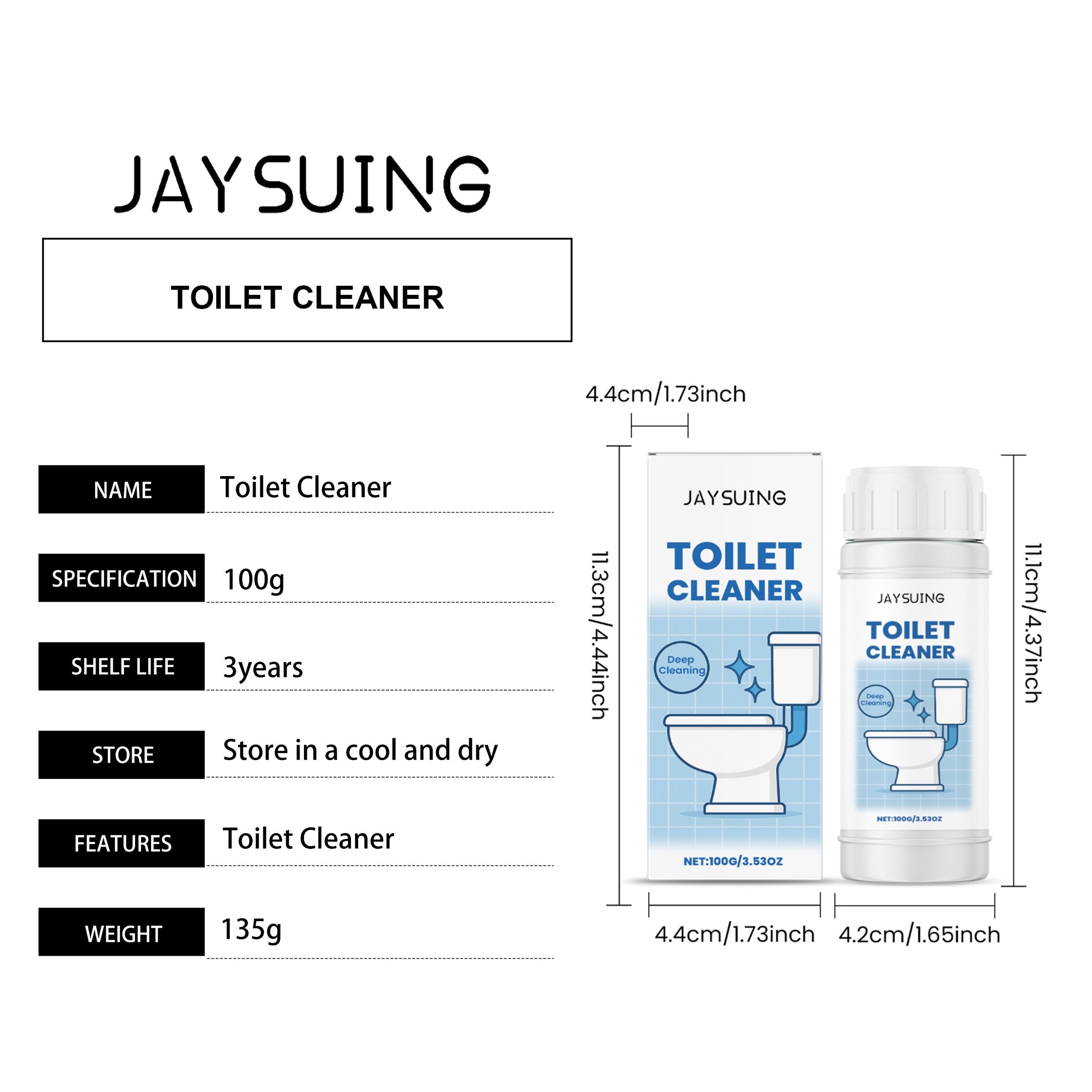 JAYSUING Toilet Cleaning Powder, 100 g / 1 Bottle photo 6