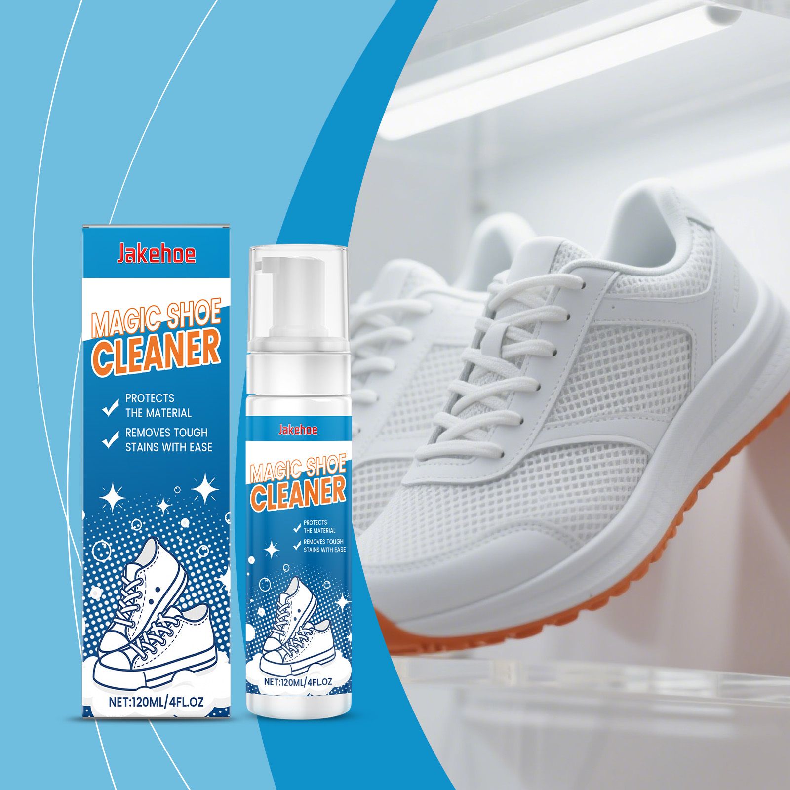JAKEHOE Foaming Shoe Cleaner, 120 ml / 1 Bottle photo 7