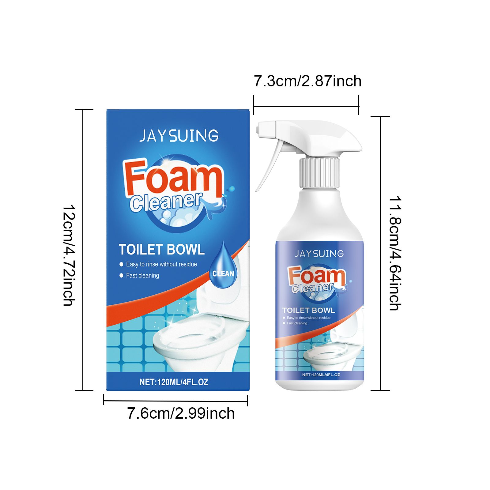 JAYSUING Foaming Toilet Bowl Cleaner Spray, 120 ml / 1 Bottle photo 8