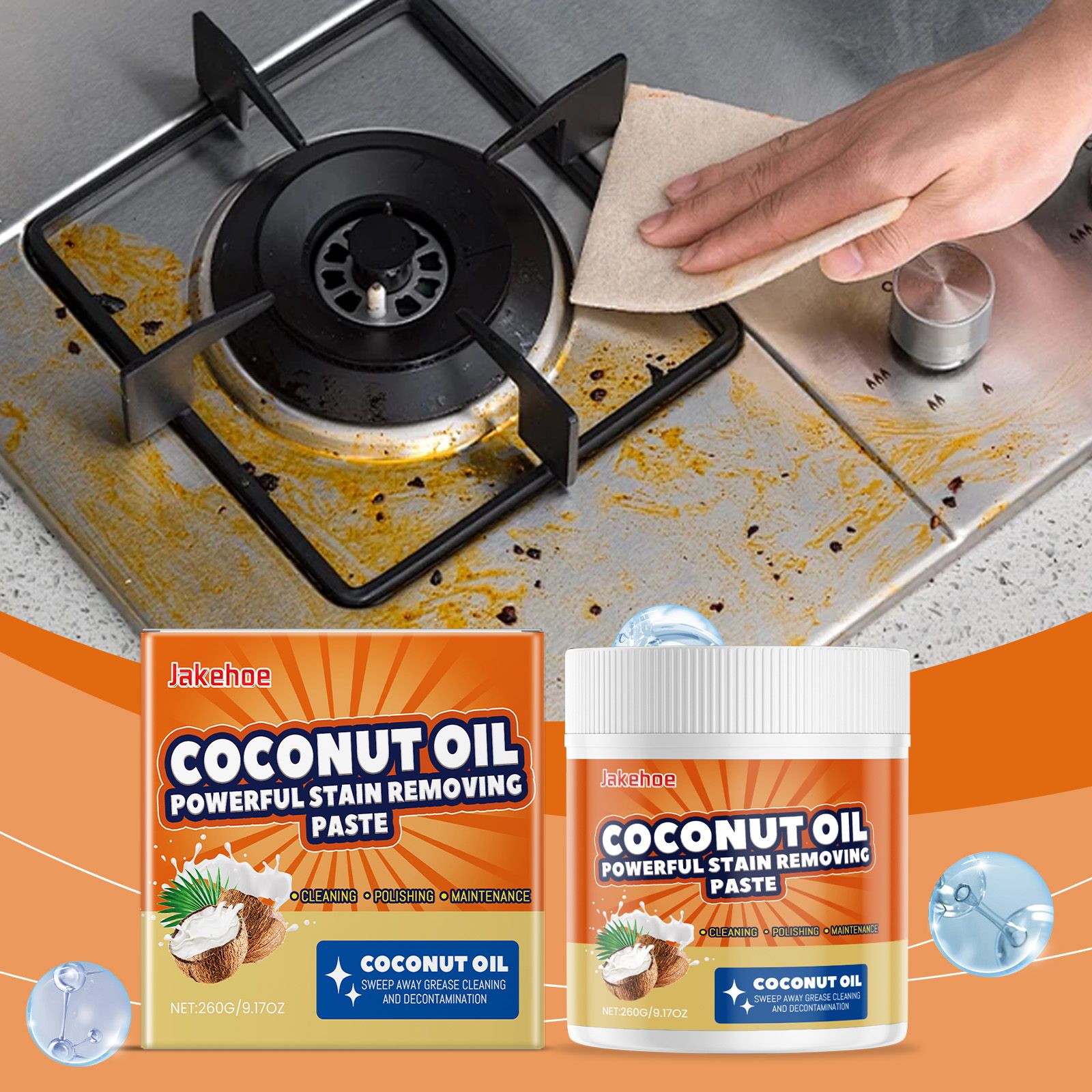 JAKEHOE Coconut Oil Cleaning Paste, 260 g / 1 Pack photo 7