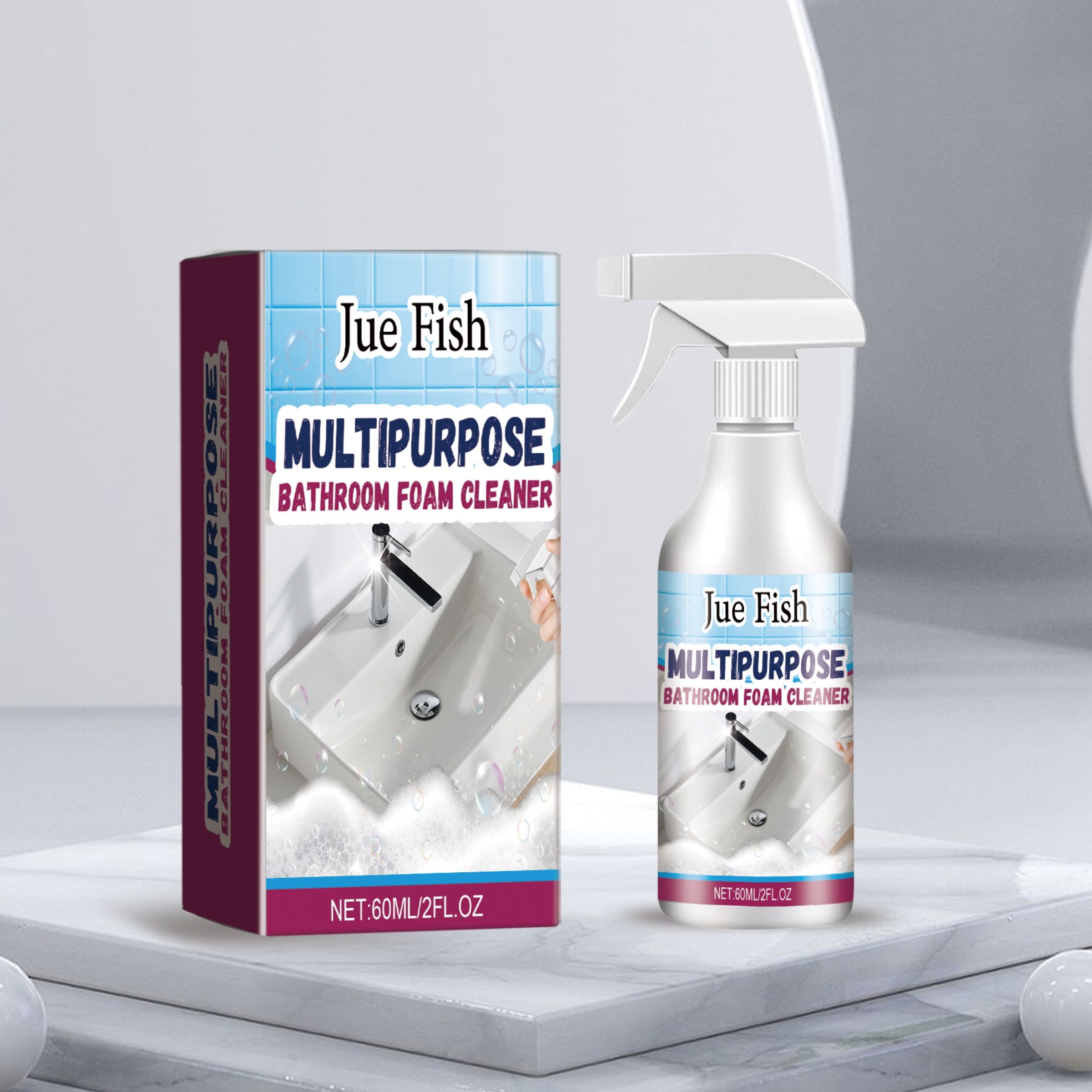 JUE FISH Bathroom Foam Cleaner Spray, 60 ml / 1 Bottle photo 3