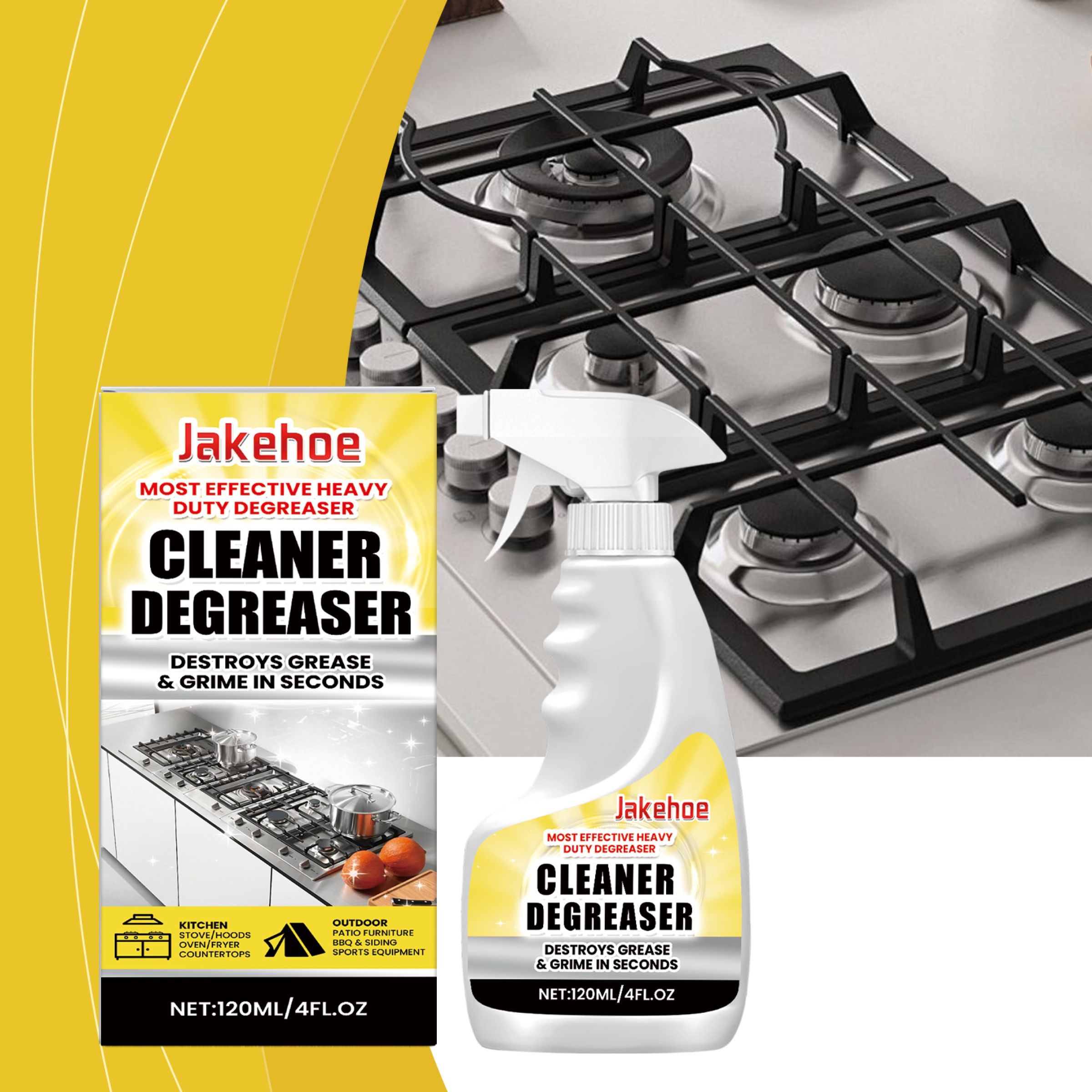 JAKEHOE Kitchen Grease Cleaner Spray, 120 ml photo 2