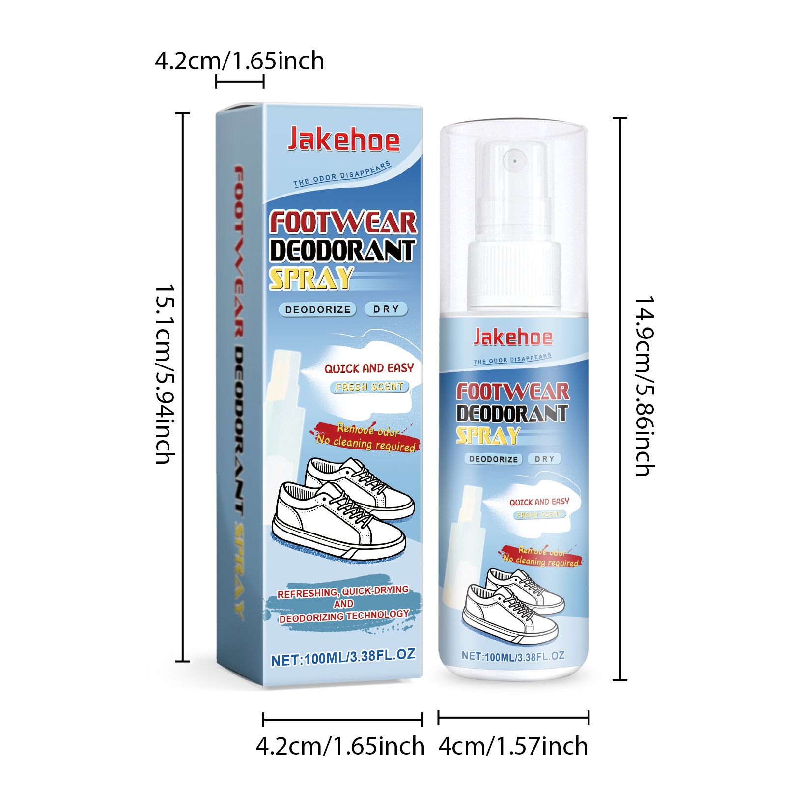 JAKEHOE Footwear Deodorizing Spray, 100 ml / 1 Bottle photo 7