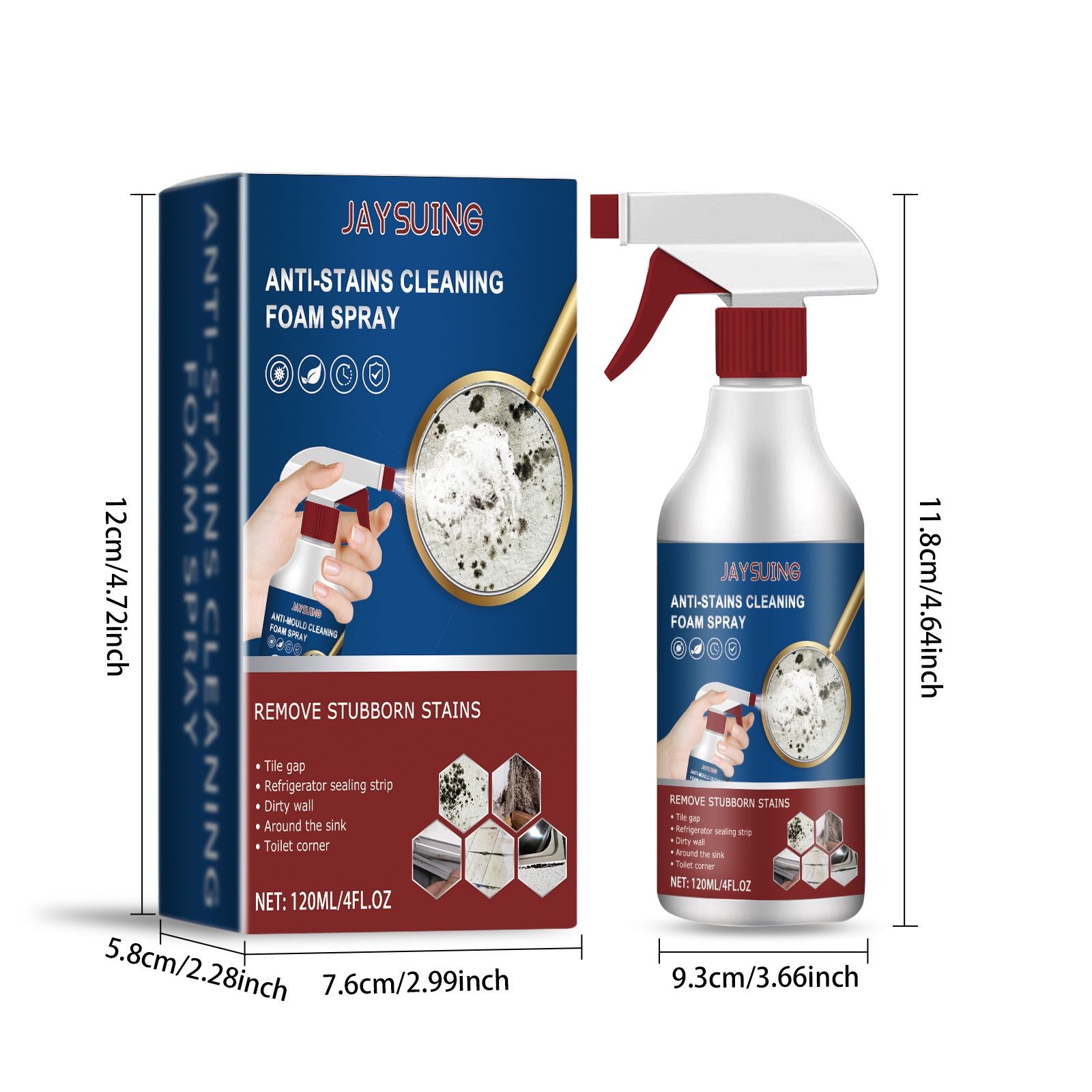 JAYSUING Bathroom Foam Cleaner Spray, 120 ml / 1 Bottle photo 8
