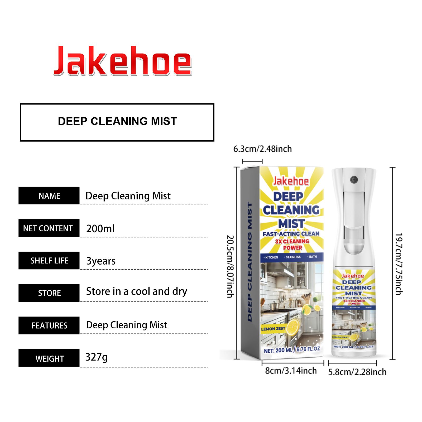 JAKEHOE Kitchen Deep Cleaner Spray, 200 ml / 1 Bottle photo 3