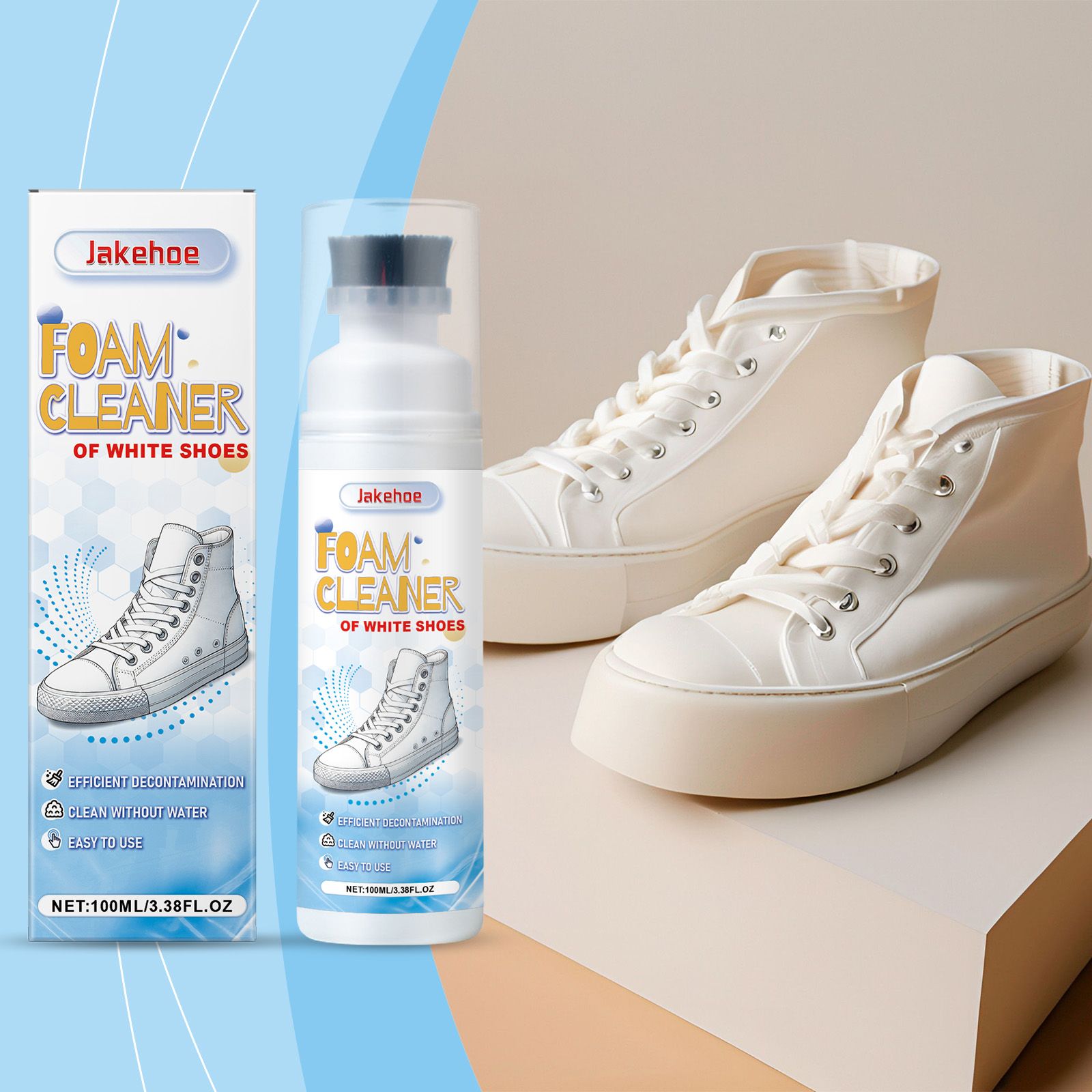 JAKEHOE White Shoe Cleaner Liquid, 100 ml / 1 Bottle photo 3