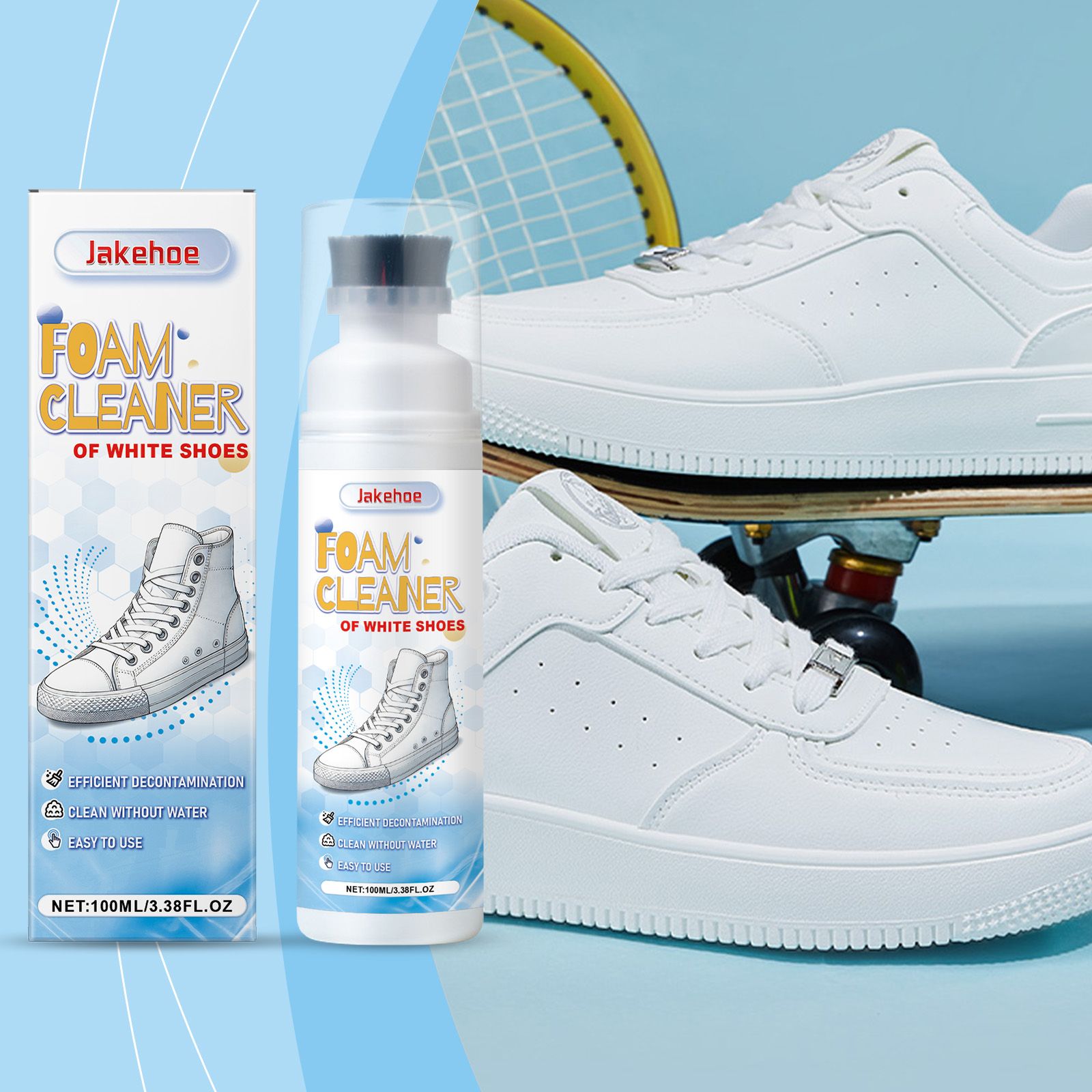 JAKEHOE White Shoe Cleaner Liquid, 100 ml / 1 Bottle photo 5