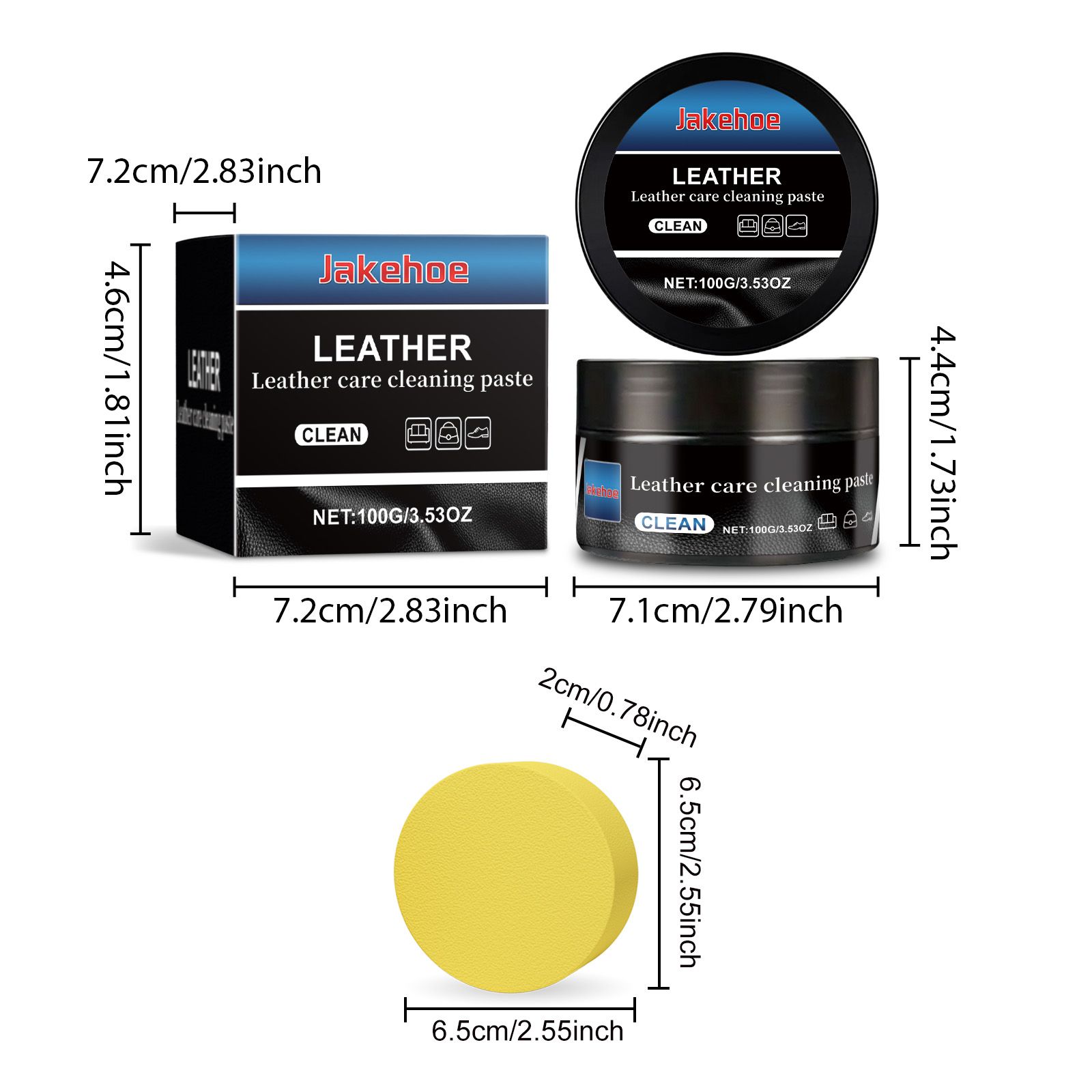 JAKEHOE Leather Cleaning Care Paste Kit, 100 g Kit photo 2