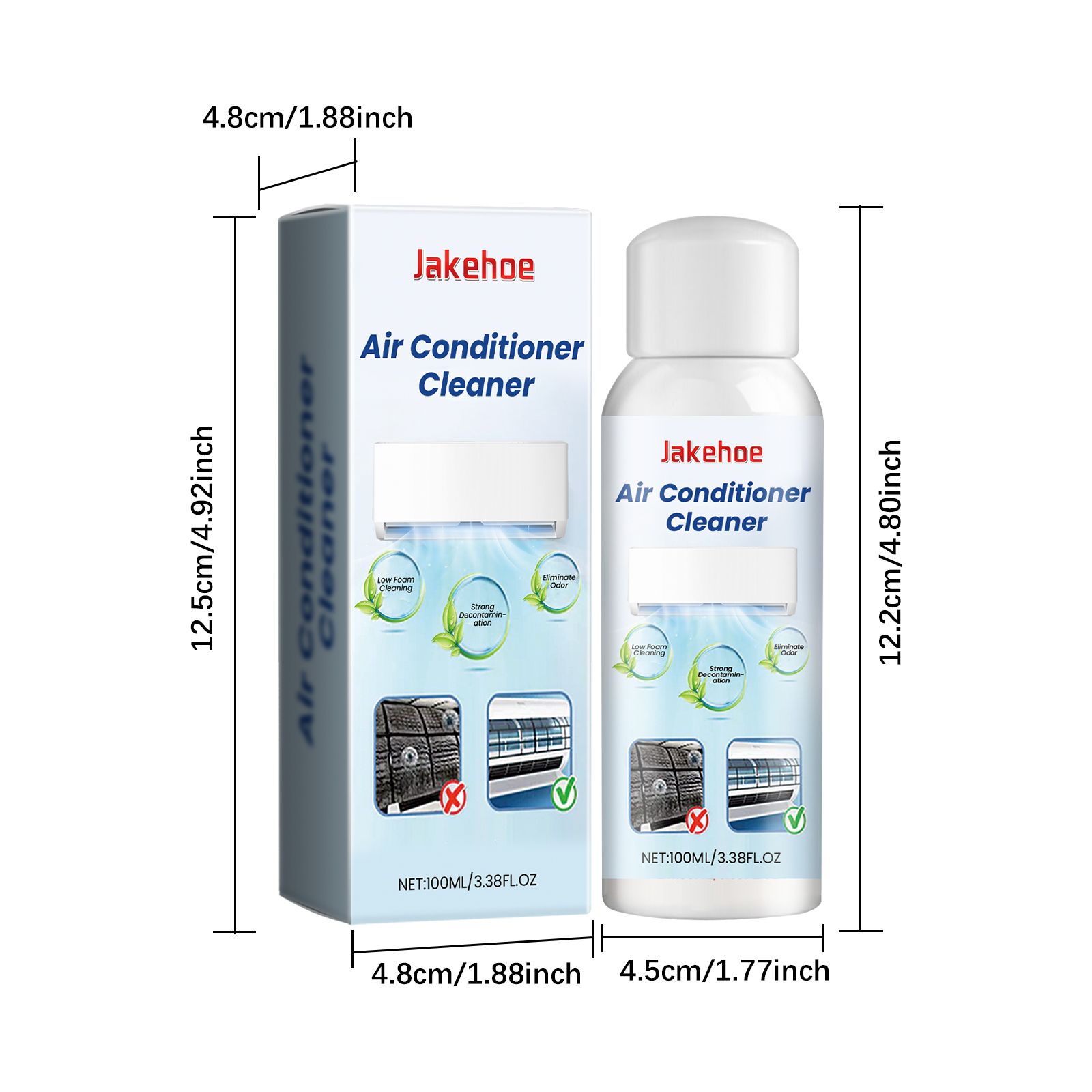 JAKEHOE Air Conditioner Coil Cleaner Spray, 100 ml / 1 Bottle photo 2