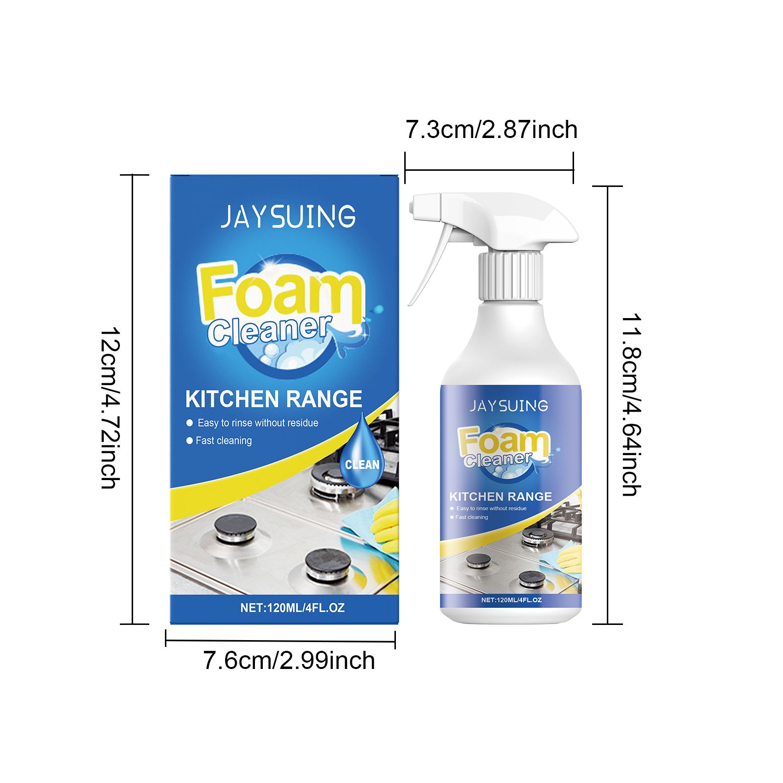 JAYSUING Stovetop Foam Cleaner Spray, 120 ml / 1 Bottle photo 2