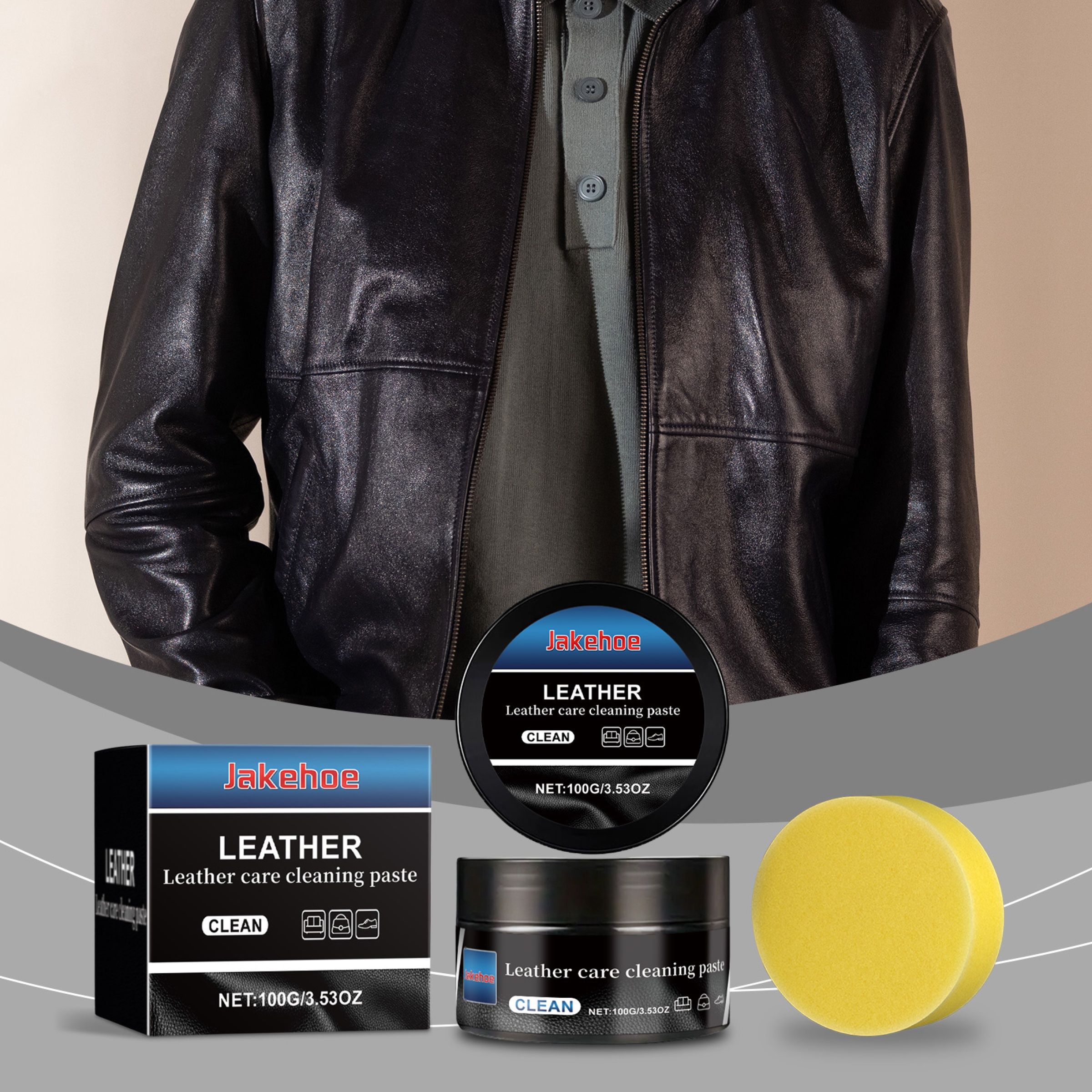 JAKEHOE Leather Cleaning Care Paste Kit, 100 g Kit photo 6