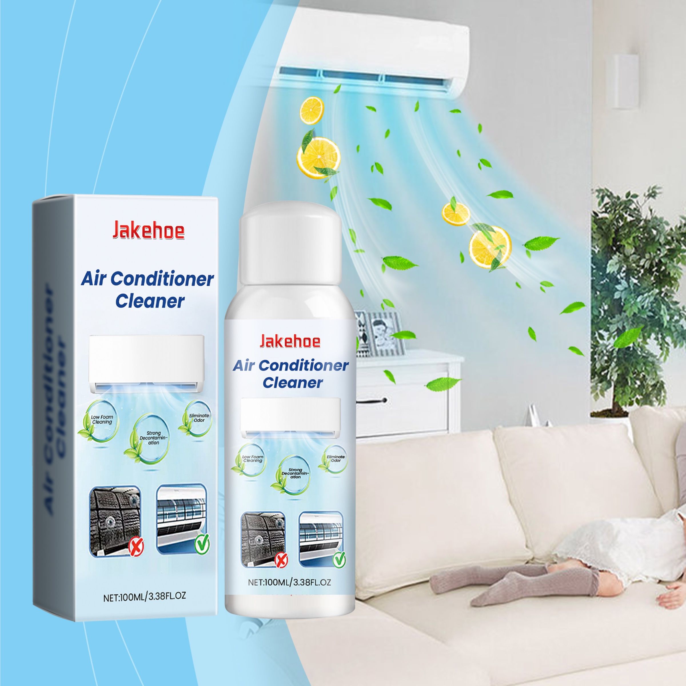JAKEHOE Air Conditioner Coil Cleaner Spray, 100 ml / 1 Bottle photo 8