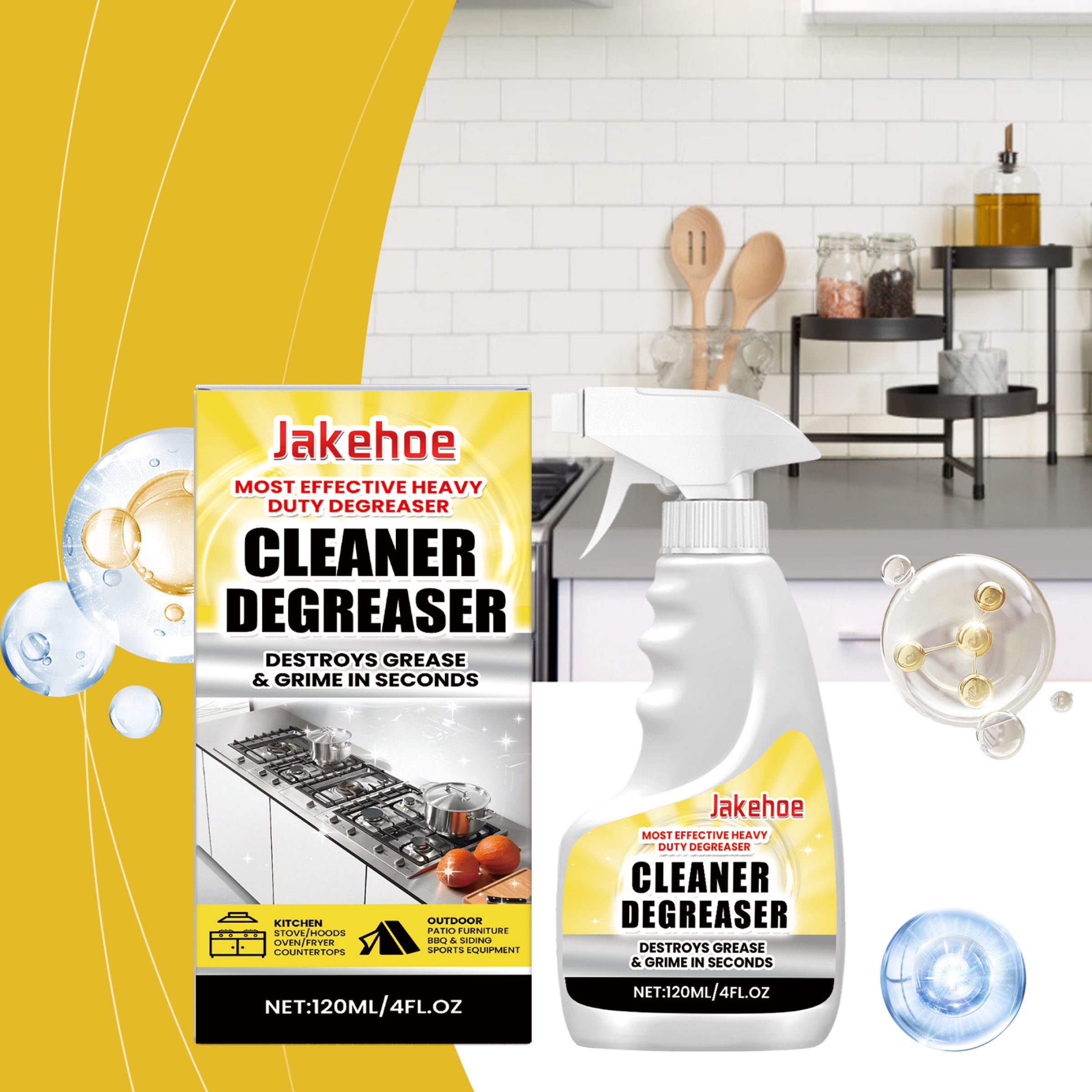 JAKEHOE Kitchen Grease Cleaner Spray, 120 ml photo 8