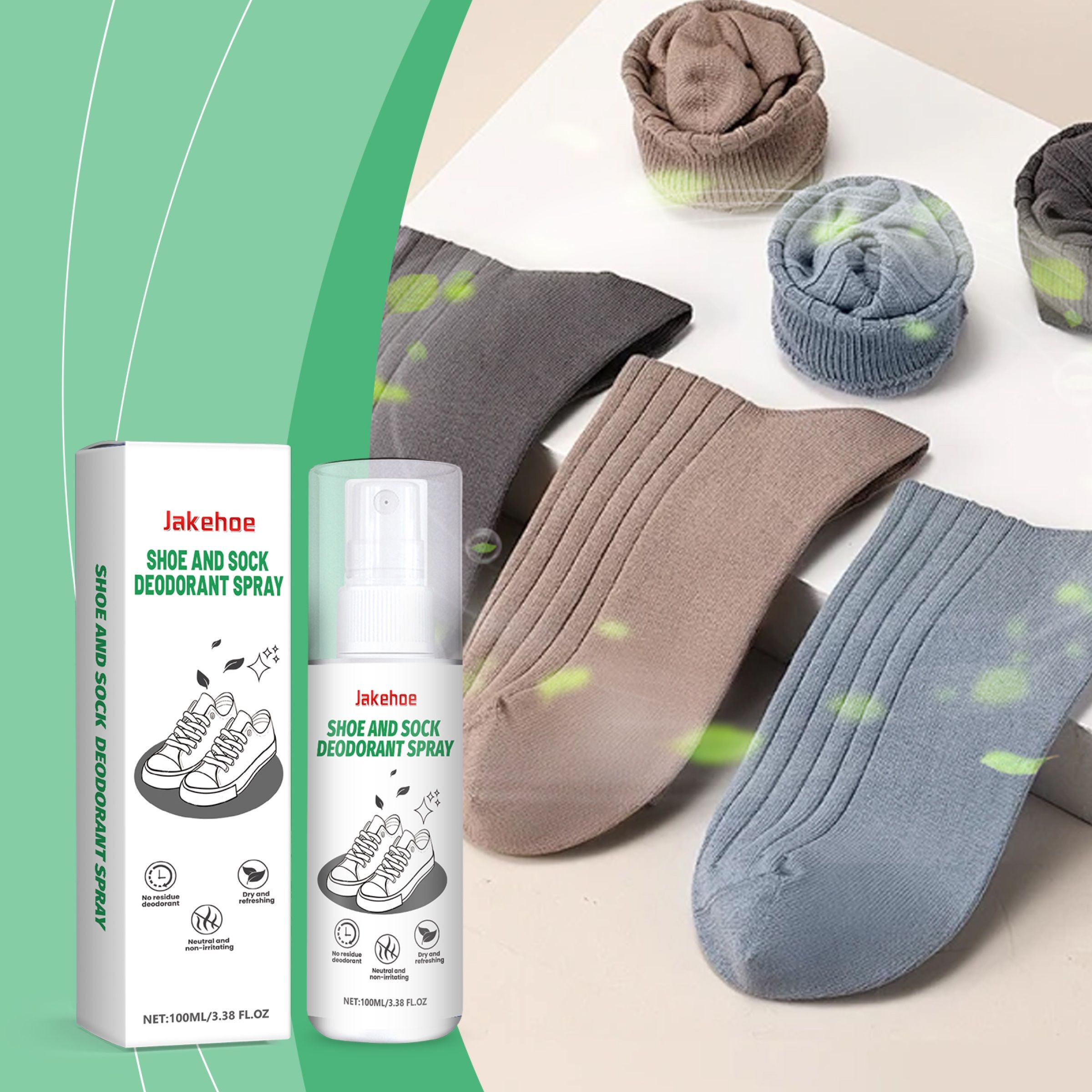 JAKEHOE Shoe and Sock Deodorizing Spray, 100 ml / 1 Bottle photo 7