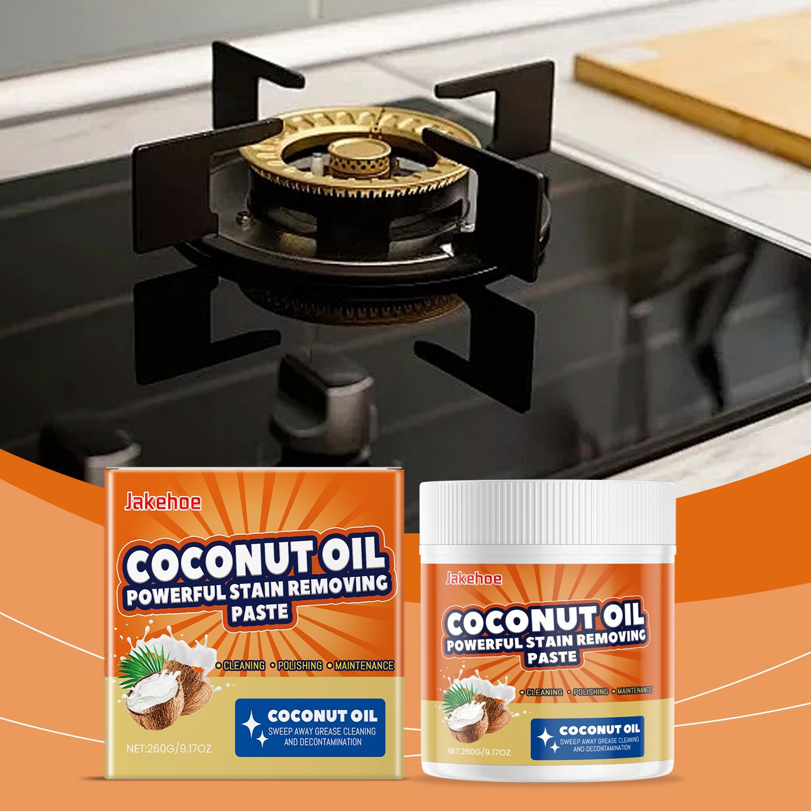 JAKEHOE Coconut Oil Cleaning Paste, 260 g / 1 Pack photo 4