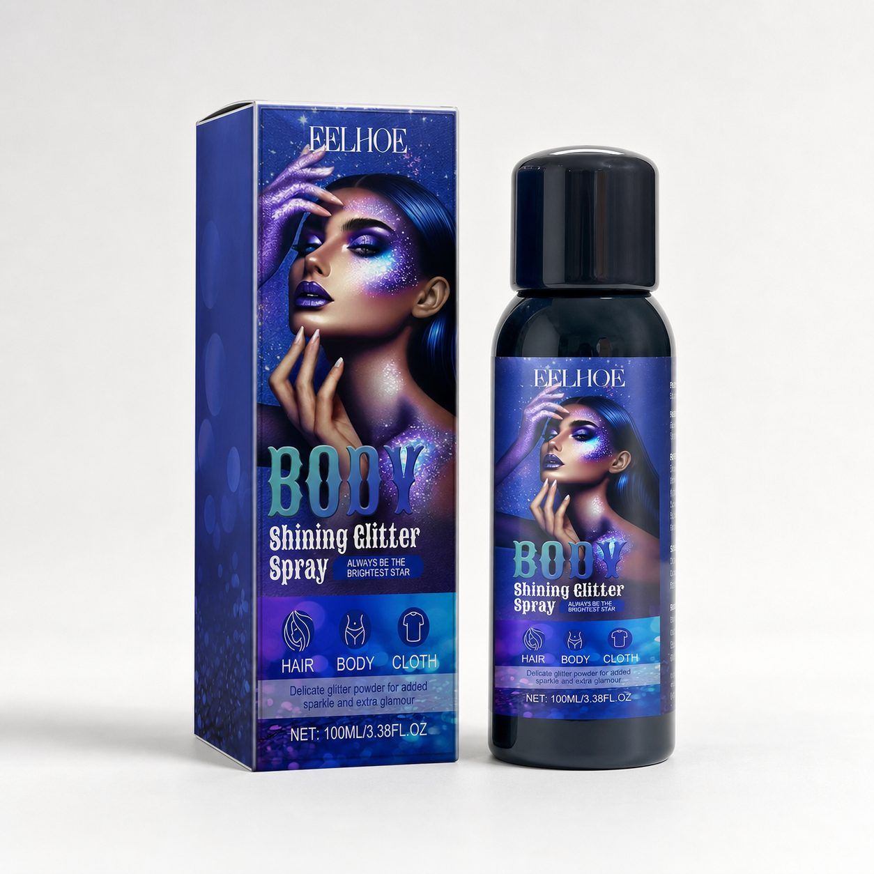 EELHOE Cosmetic Shimmer Spray, 100 ml photo 3
