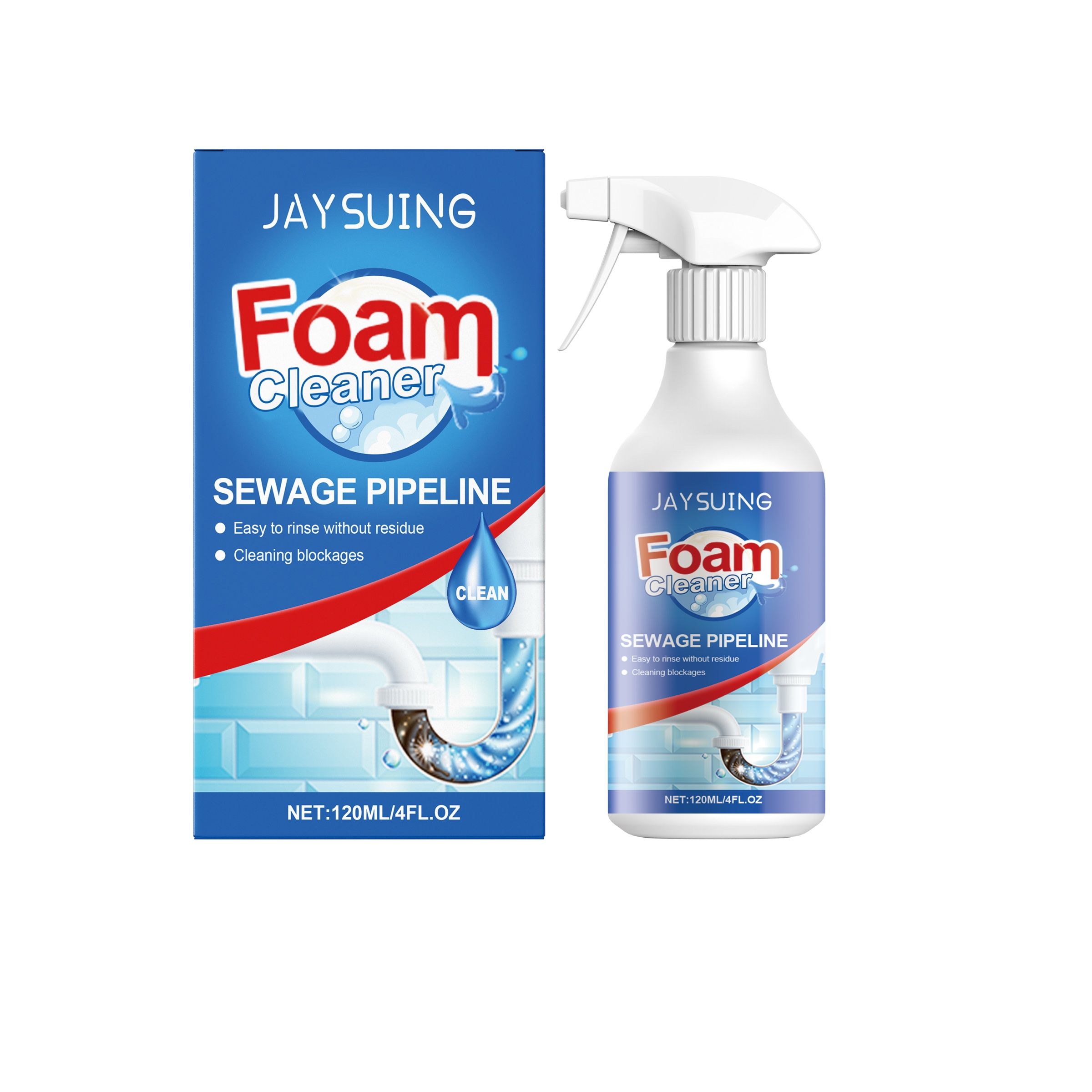 JAYSUING Drain Pipe Foam Cleaner Spray, 120 ml / 1 Bottle photo 1