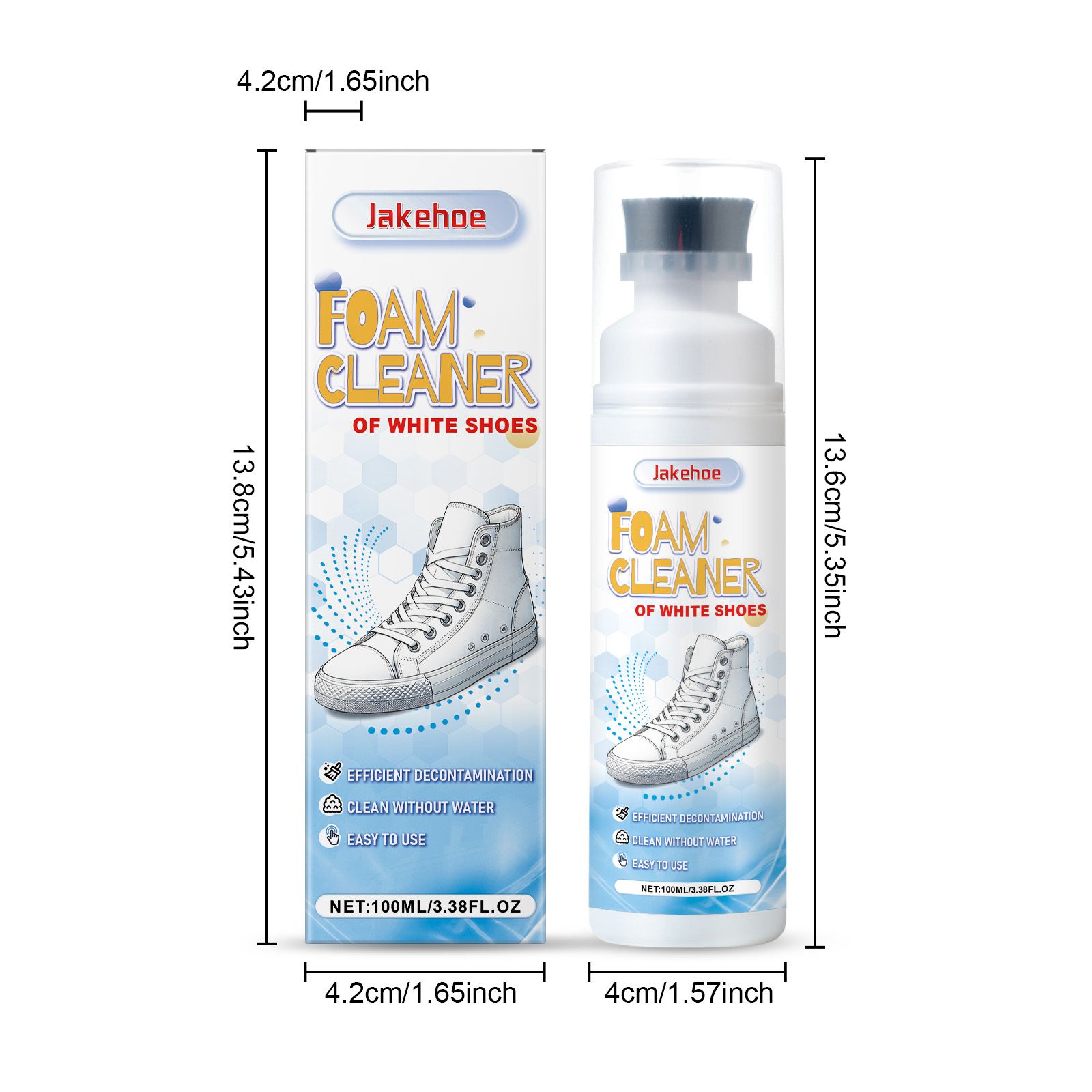 JAKEHOE White Shoe Cleaner Liquid, 100 ml / 1 Bottle photo 4